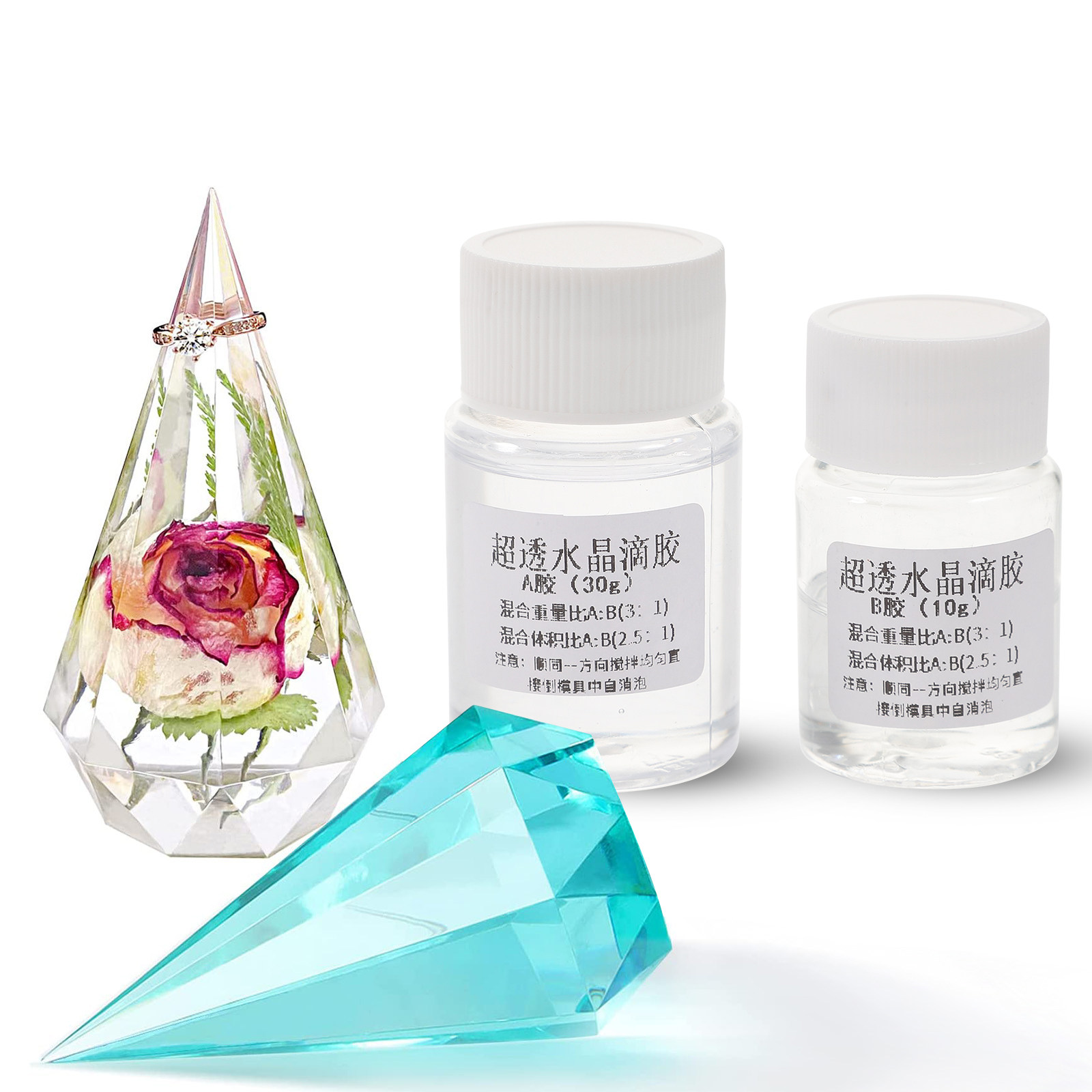 Resin Jewelry Kit - 2Sets Transparent Epoxy Resin Glue Kit