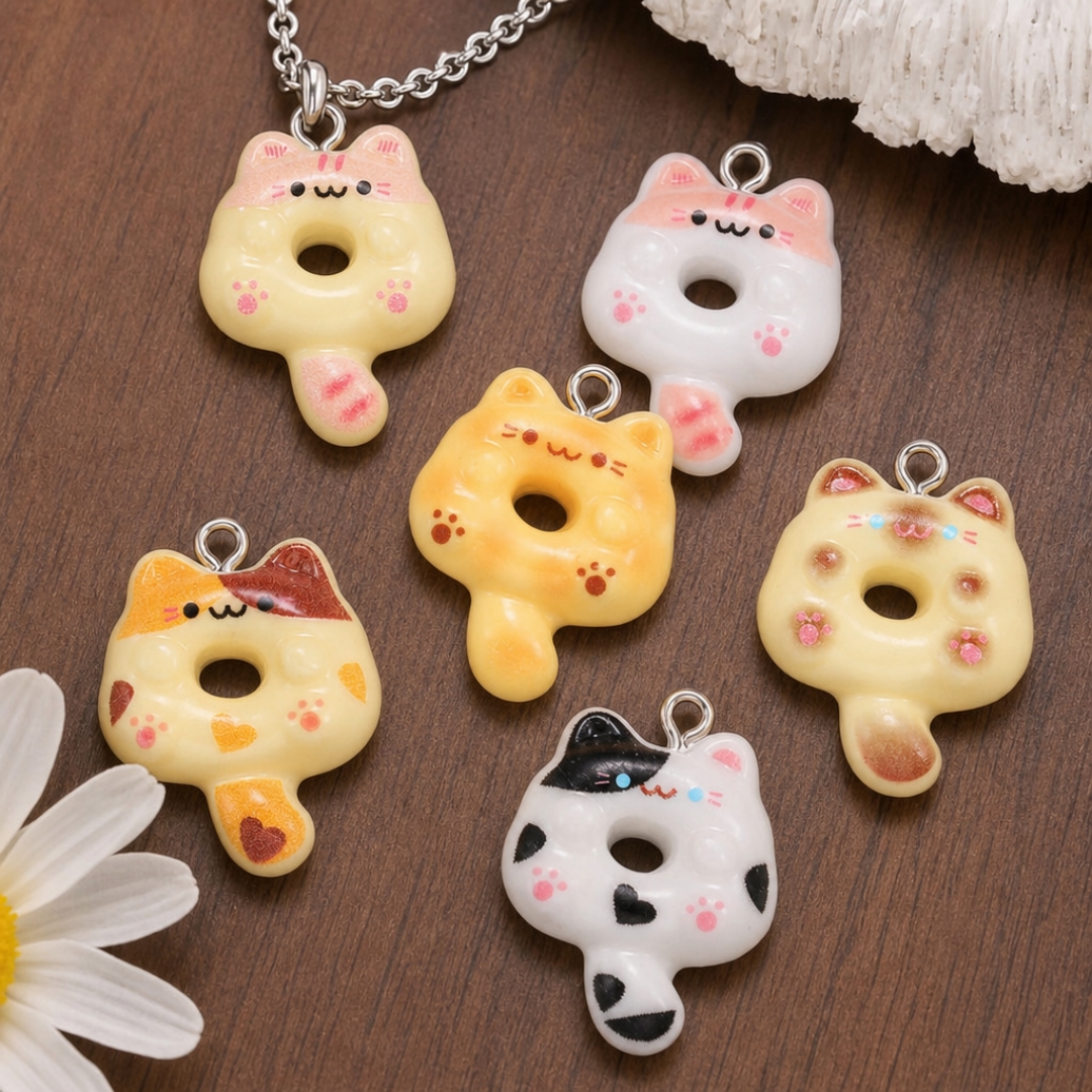 Resin Crafts Diy - 10Pcs Kawaii Cartoon Cat Resin Charms