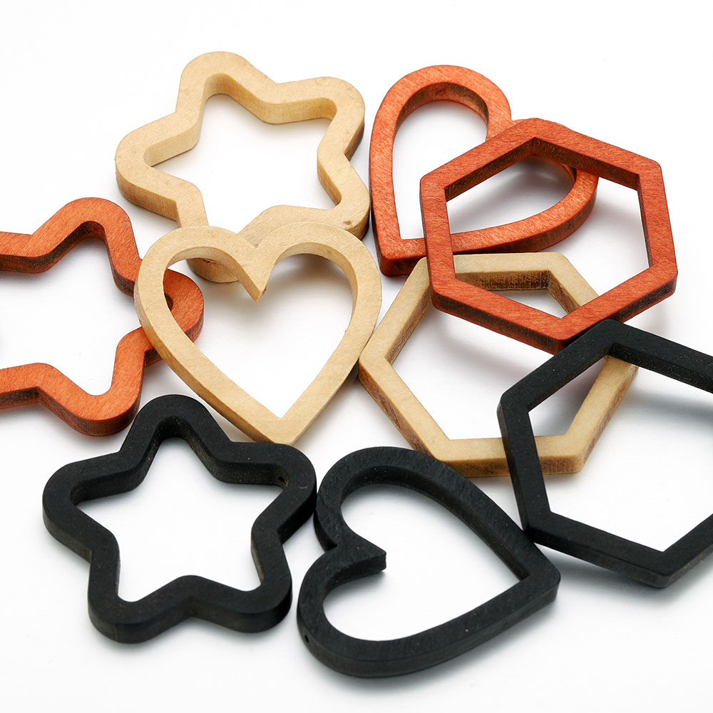10pcs Wood Heart Square Silico - Resin Crafts のレビューと価格