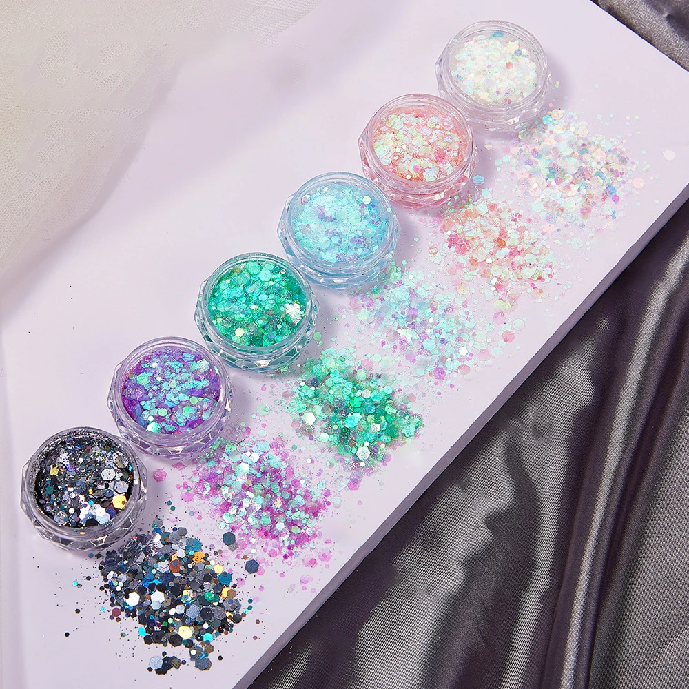 6Colors/Set Resin Sparkling Se - Resin Glitter Pack のレビューと価格