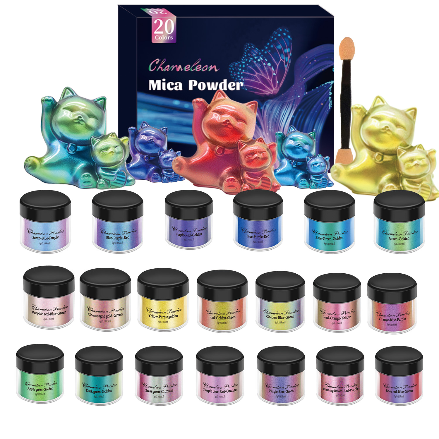 10/20pcs Mirror Chameleons Pig - Resin Glitter Pack のレビューと価格