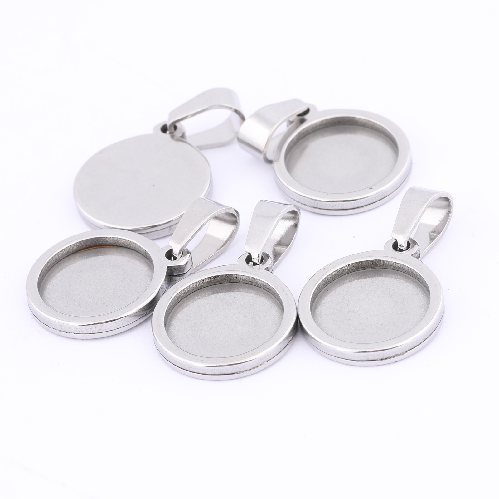 10pcs Gold Plated Black 12mm R - Bezels Set Pendant のレビューと価格