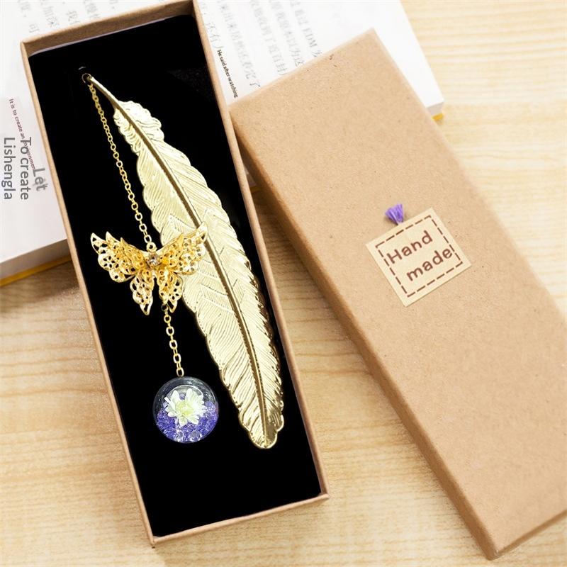 1PC Metal Bookmark Creative Im - Dried Flower Bulk のレビューと価格