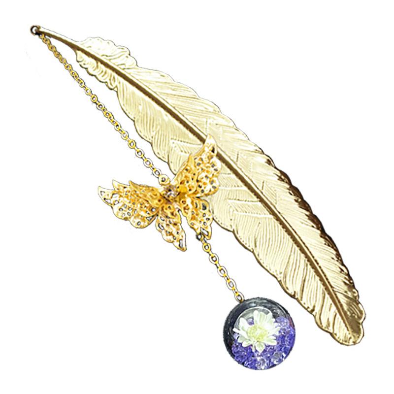 1PC Metal Bookmark Creative Im - Dried Flower Bulk のレビューと価格