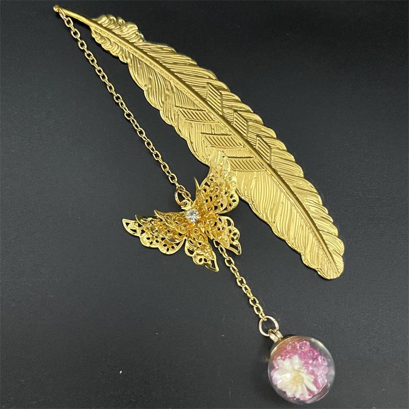 1PC Metal Bookmark Creative Im - Dried Flower Bulk のレビューと価格