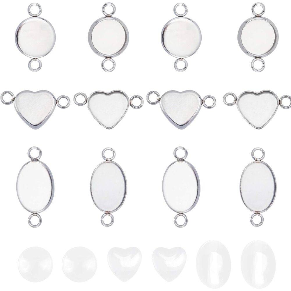 30 Sets Oval/Flat Round/Heart  - Bezels Set Pendant のレビューと価格