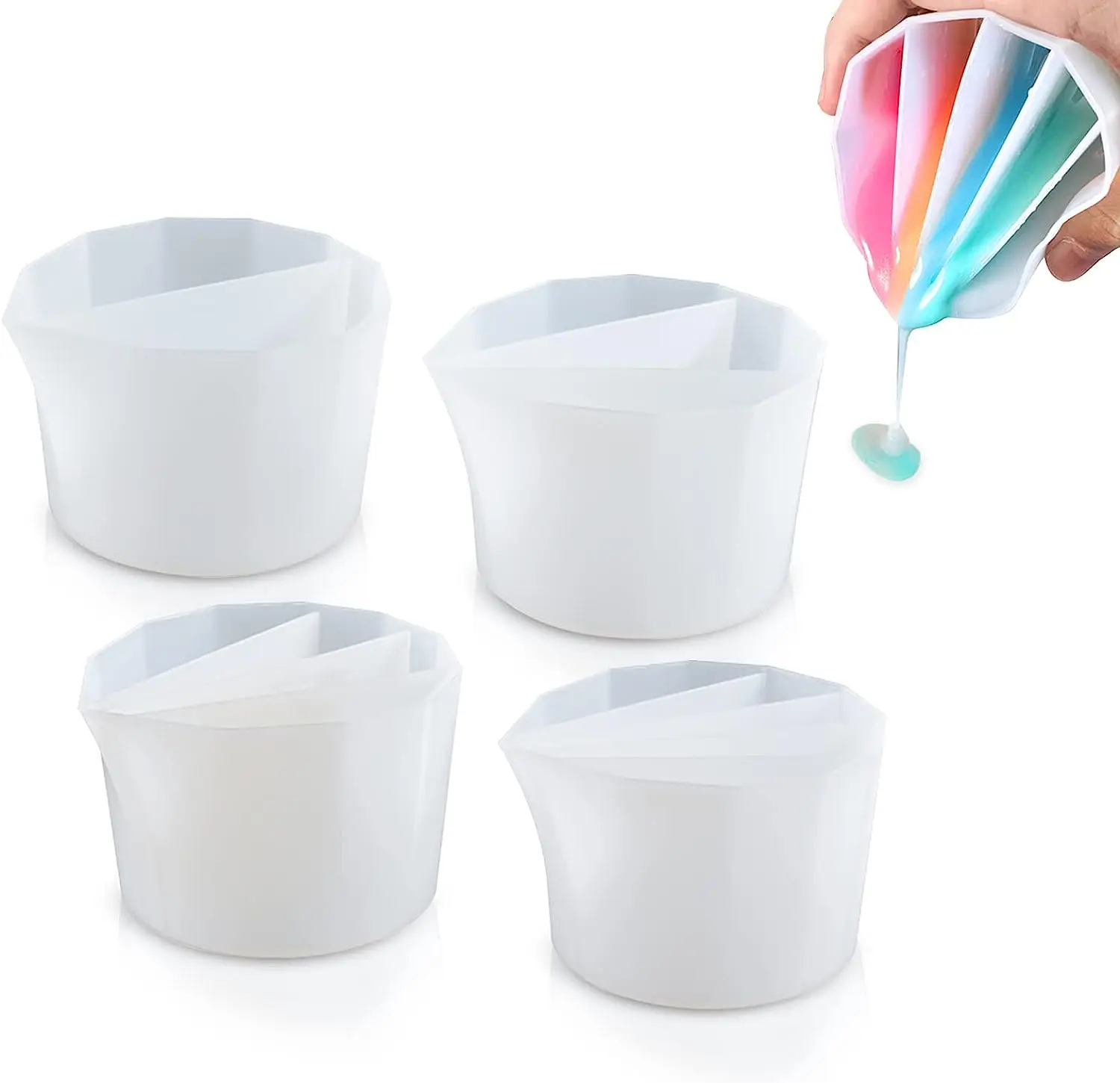Split Cup For Paint Pouring,Re - Mixing Cup Silicone のレビューと価格