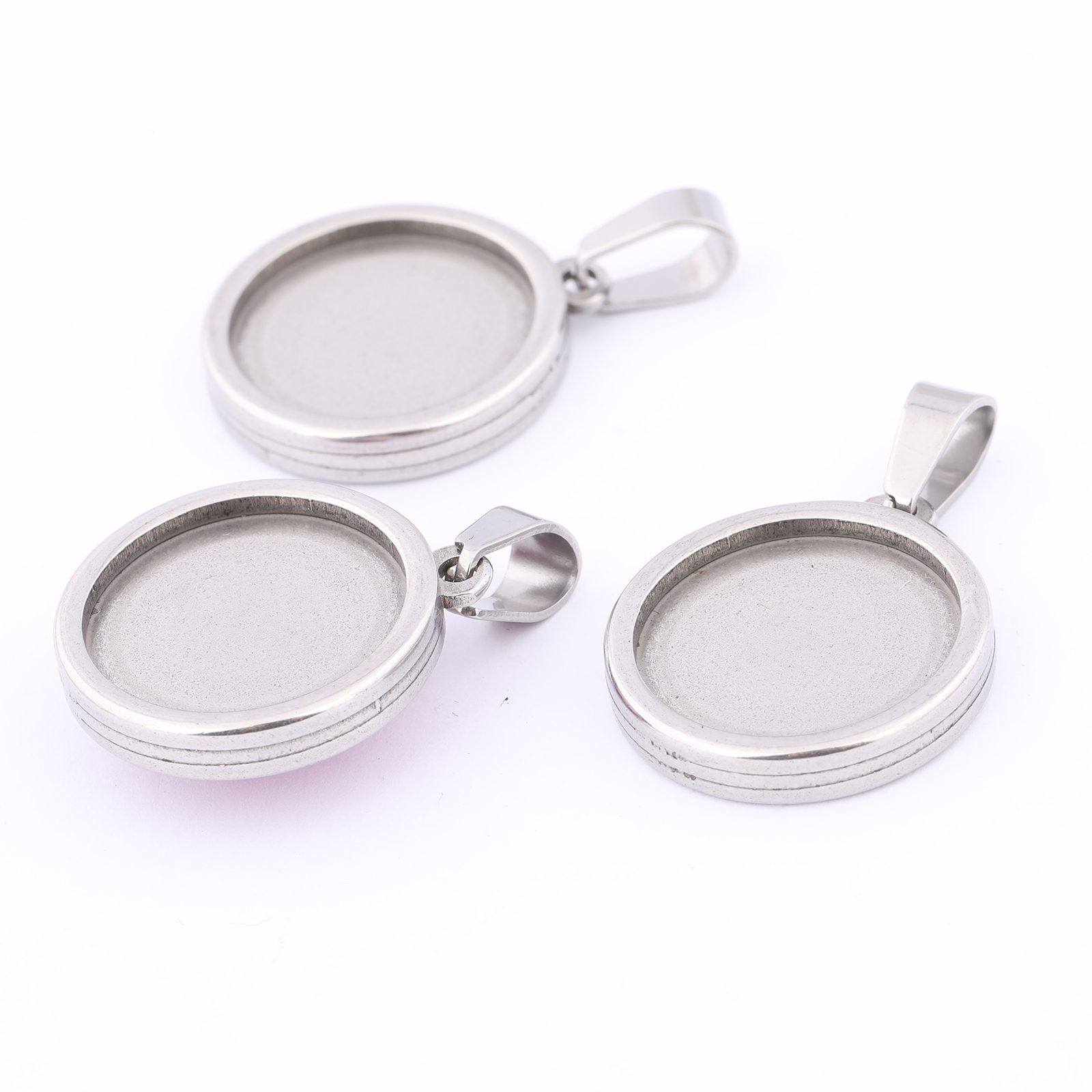 5pcs Stainless Steel Gold Plat - Bezels Set Pendant のレビューと価格