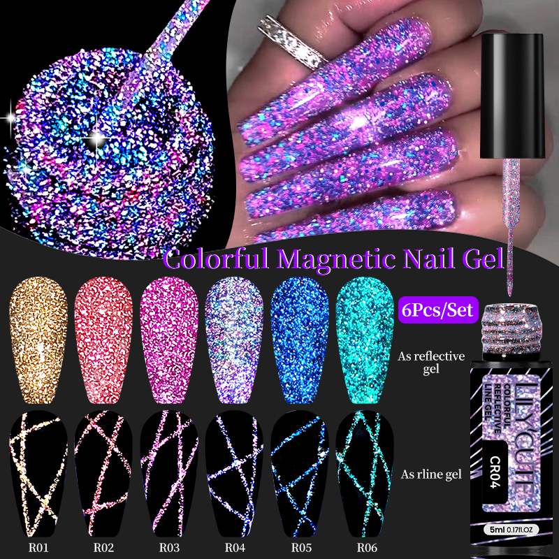 LILYCUTE 6Pcs/Set 5ml Reflecti - Resin Glitter Pack のレビューと価格