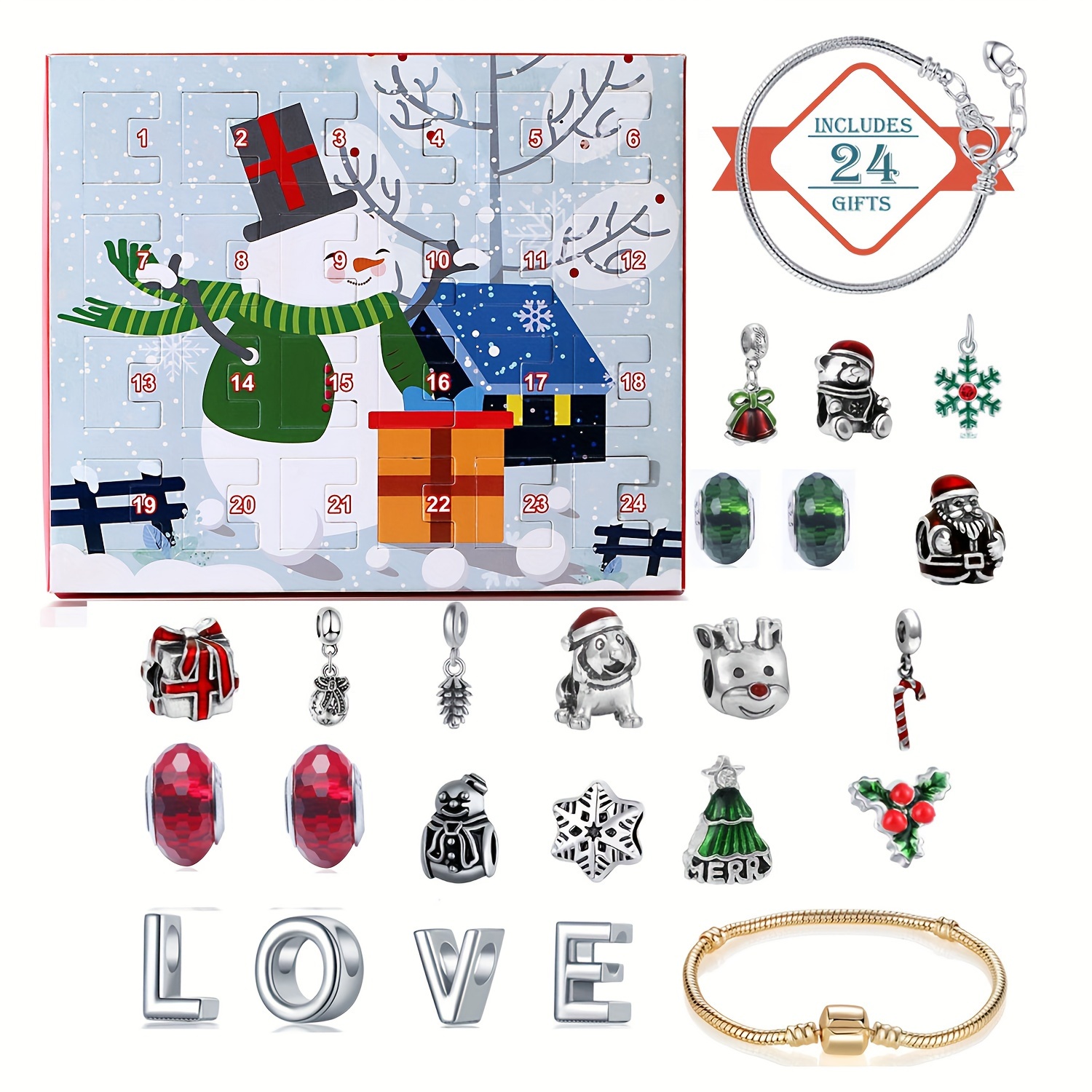 Snowman Christmas Advent Calen - Resin Jewelry Kit のレビューと価格