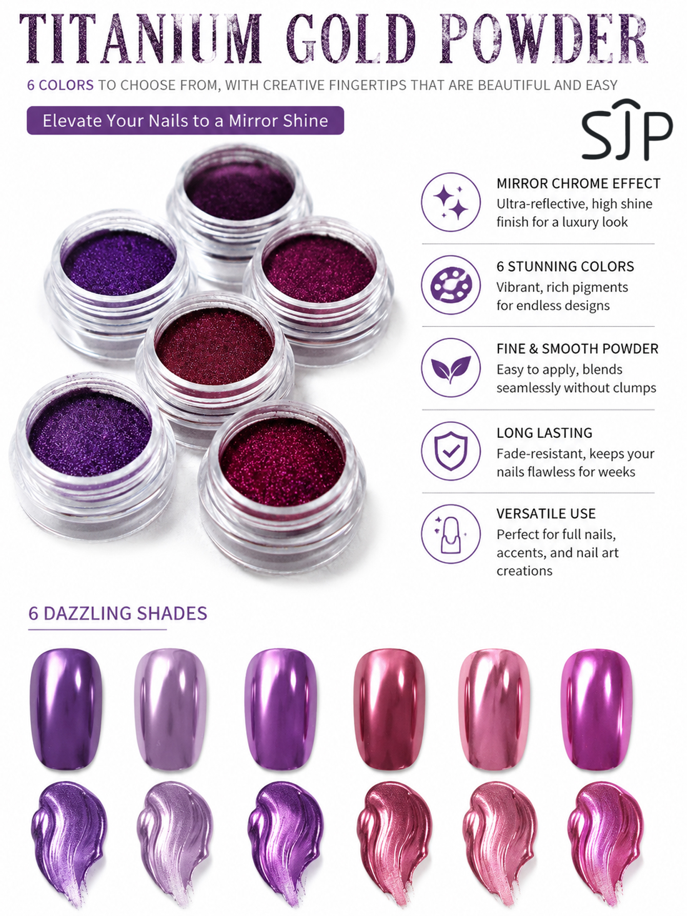 6-piece Electric Purple Series - Resin Glitter Pack のレビューと価格
