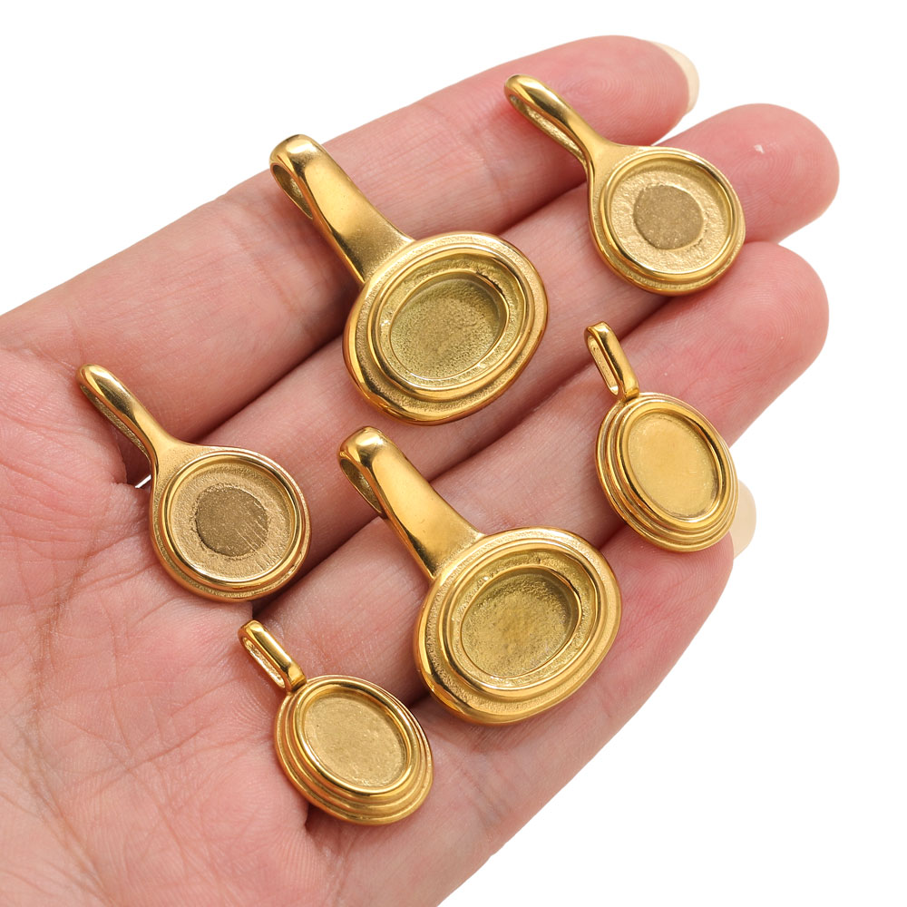 5pcs Stainless Steel Round Ova - Resin Crafts Diy のレビューと価格