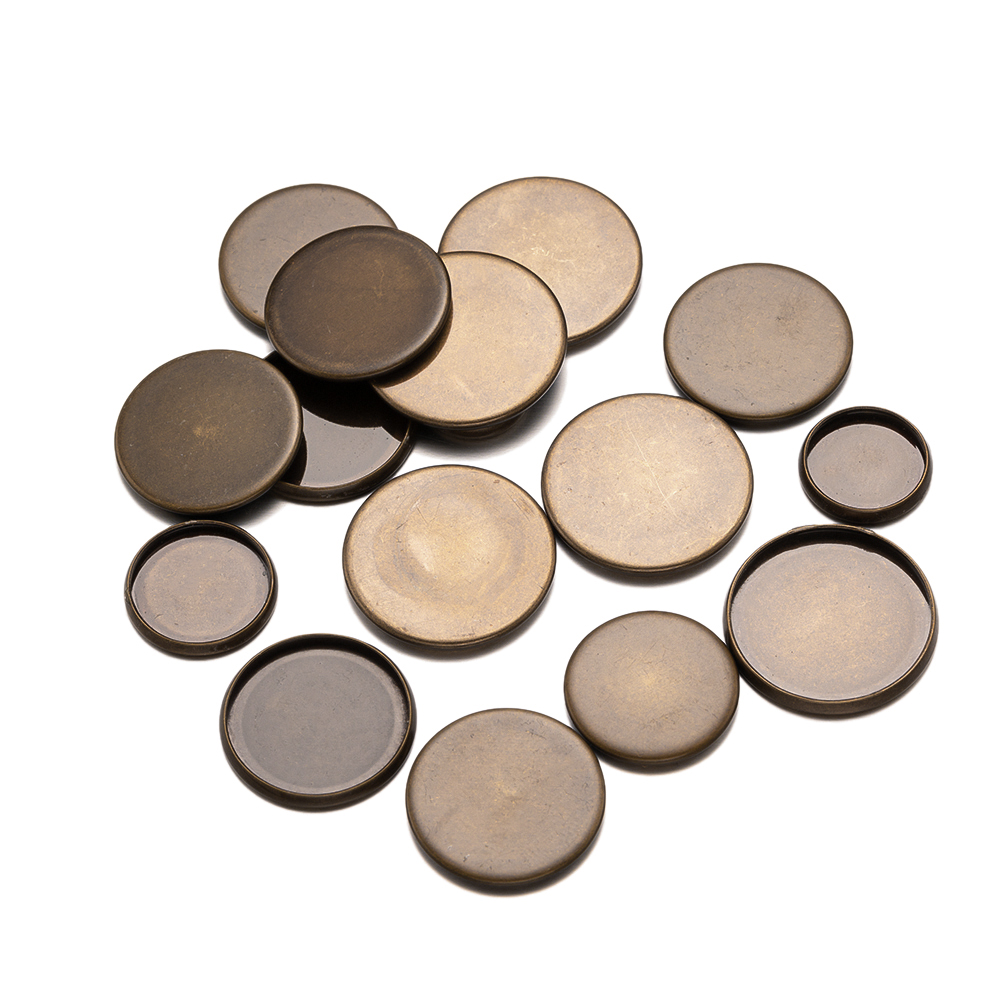 20pcs Antique Bronze Flat Roun - Bezels Set Pendant のレビューと価格