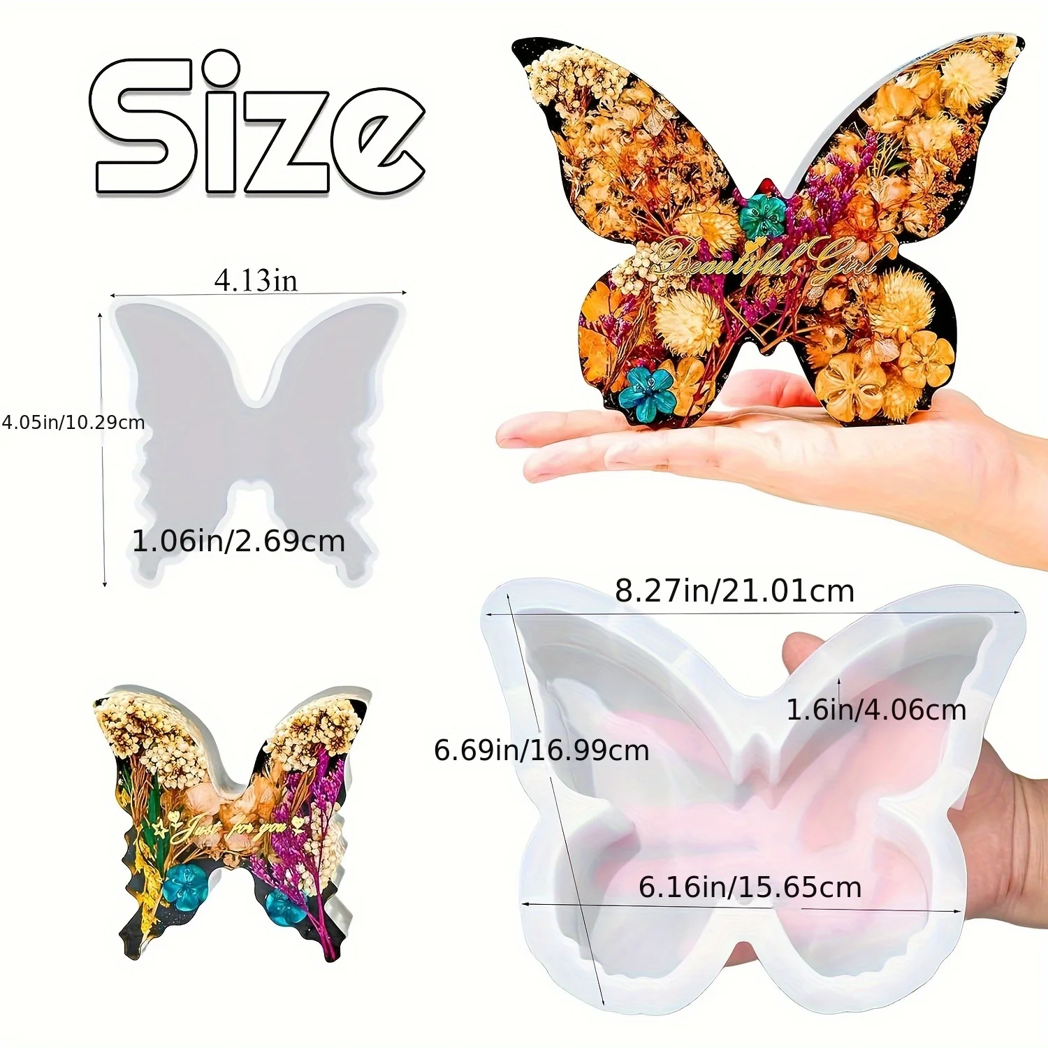 Two sizes of butterfly resin m - Flower Preservation Resin のレビューと価格