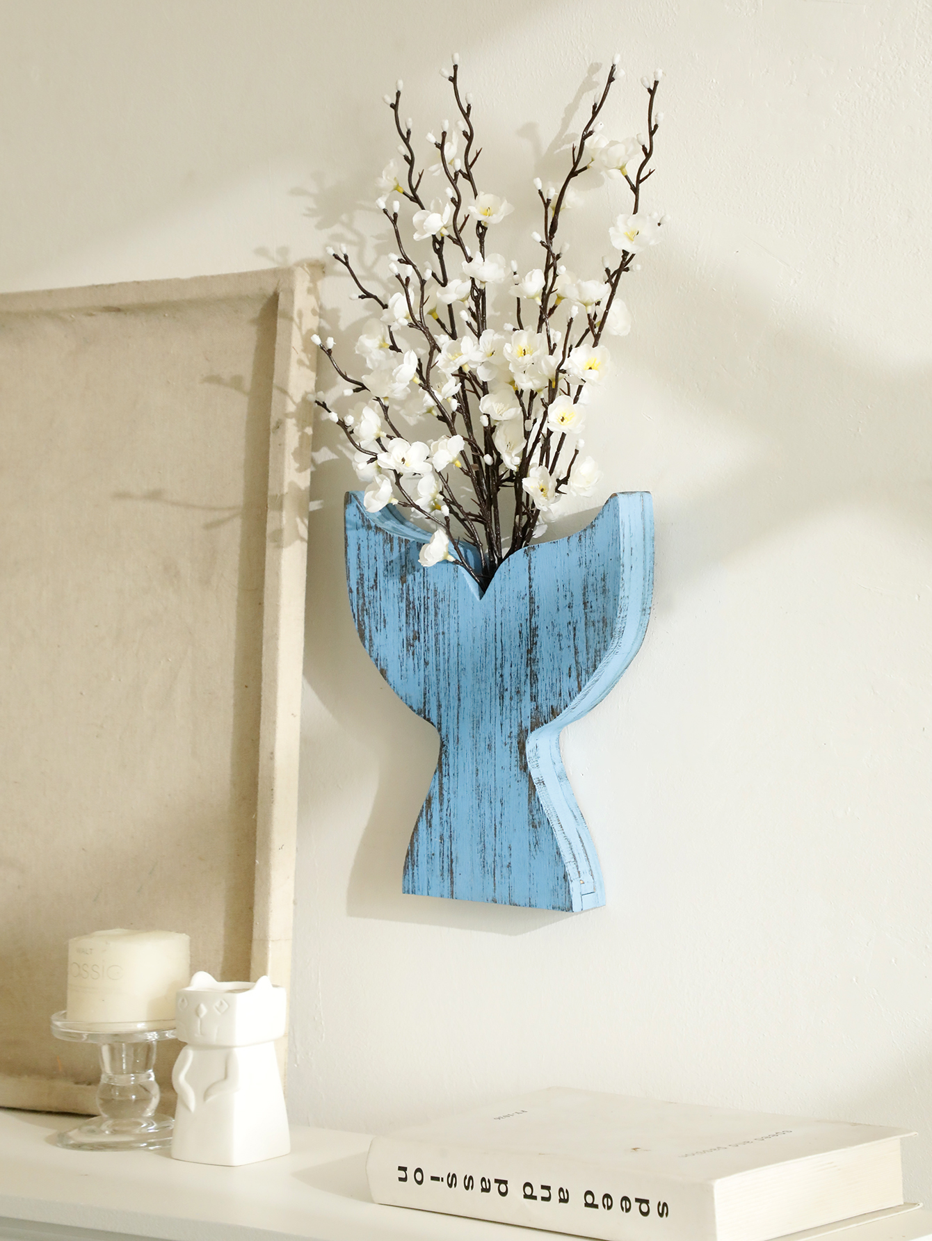Nautical Wooden Vase Whale Tai - Dried Flower Bulk のレビューと価格