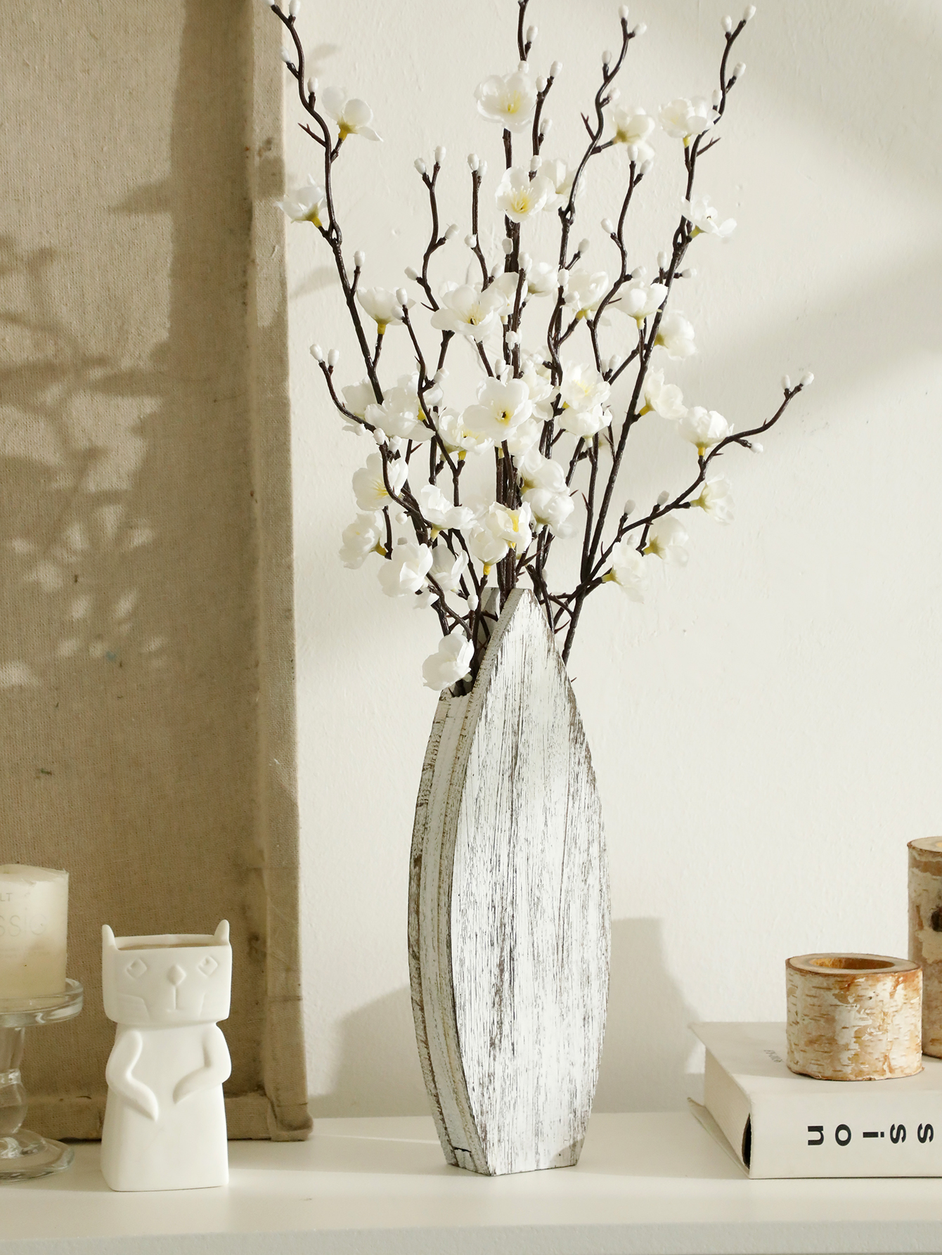 Nautical Wooden Vase Whale Tai - Dried Flower Bulk のレビューと価格