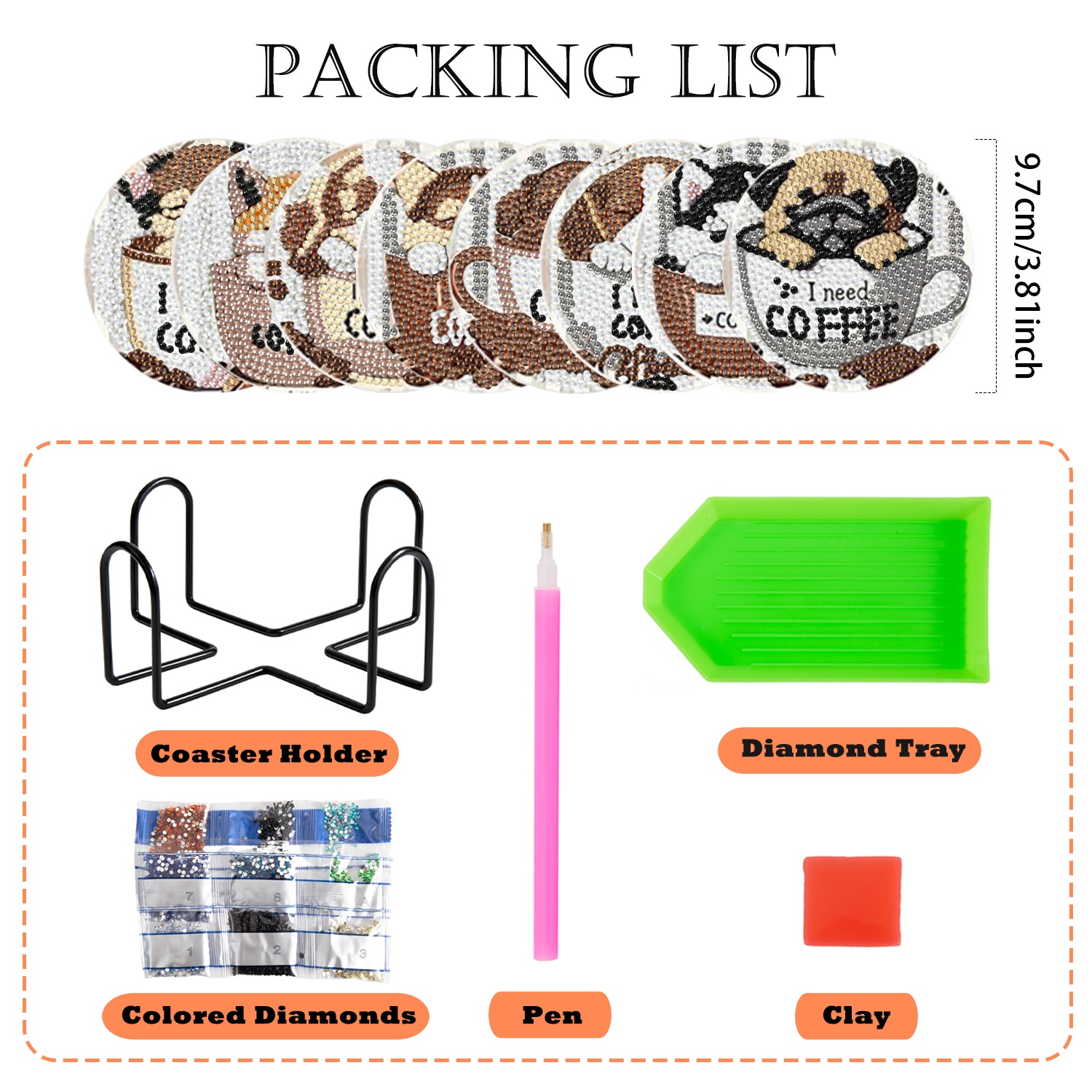8 pieces/set of diamond painti - Resin Craft Kit のレビューと価格