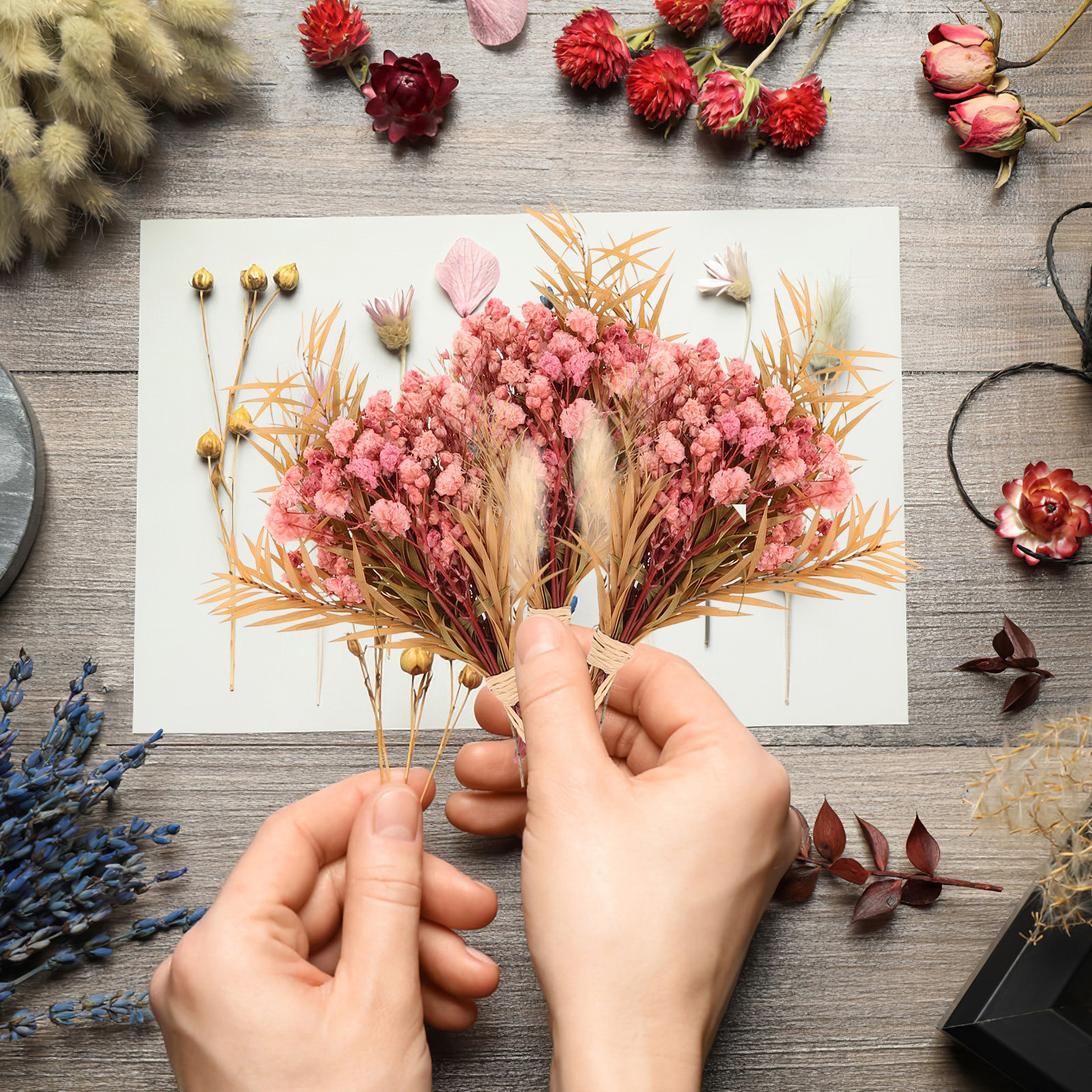 3Pcs Mini Dried Floral Bouquet - Dried Flower Bulk のレビューと価格