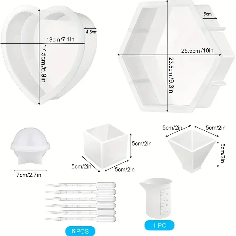 3/7pc Large Silicone Resin Mol - Flower Preservation Resin のレビューと価格