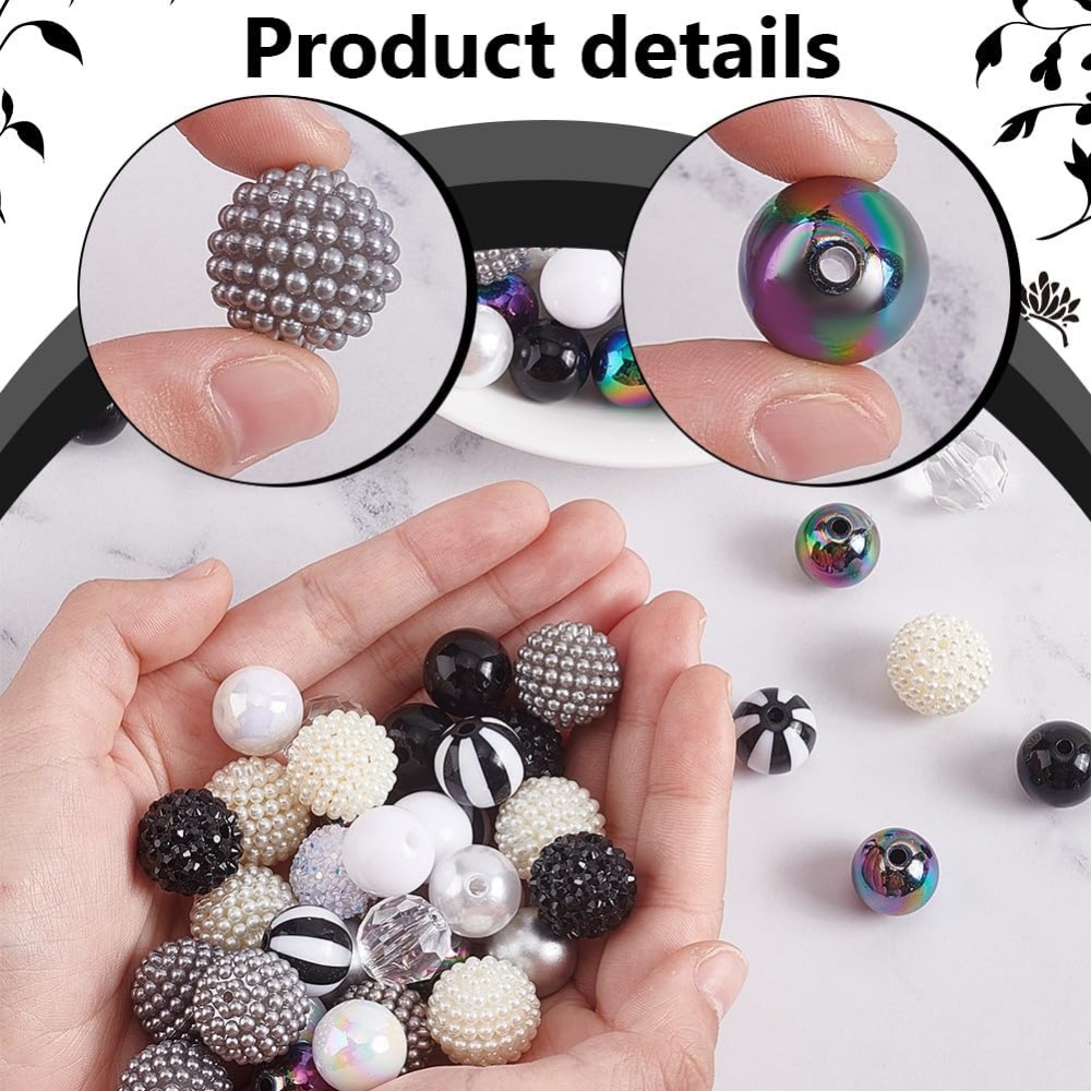 106pcs Chunky Beads 12 Styles  - Resin Crafts のレビューと価格