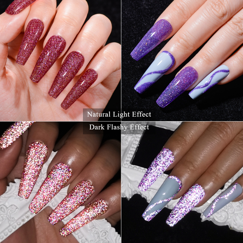 6Pcs Glitter Nail Gel Polish S - Resin Glitter Pack のレビューと価格