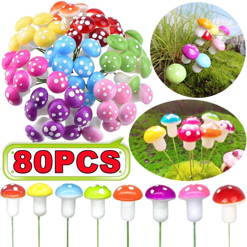 10-80PCS Mini Color Mushroom D - Terrarium Moss Art のレビューと価格
