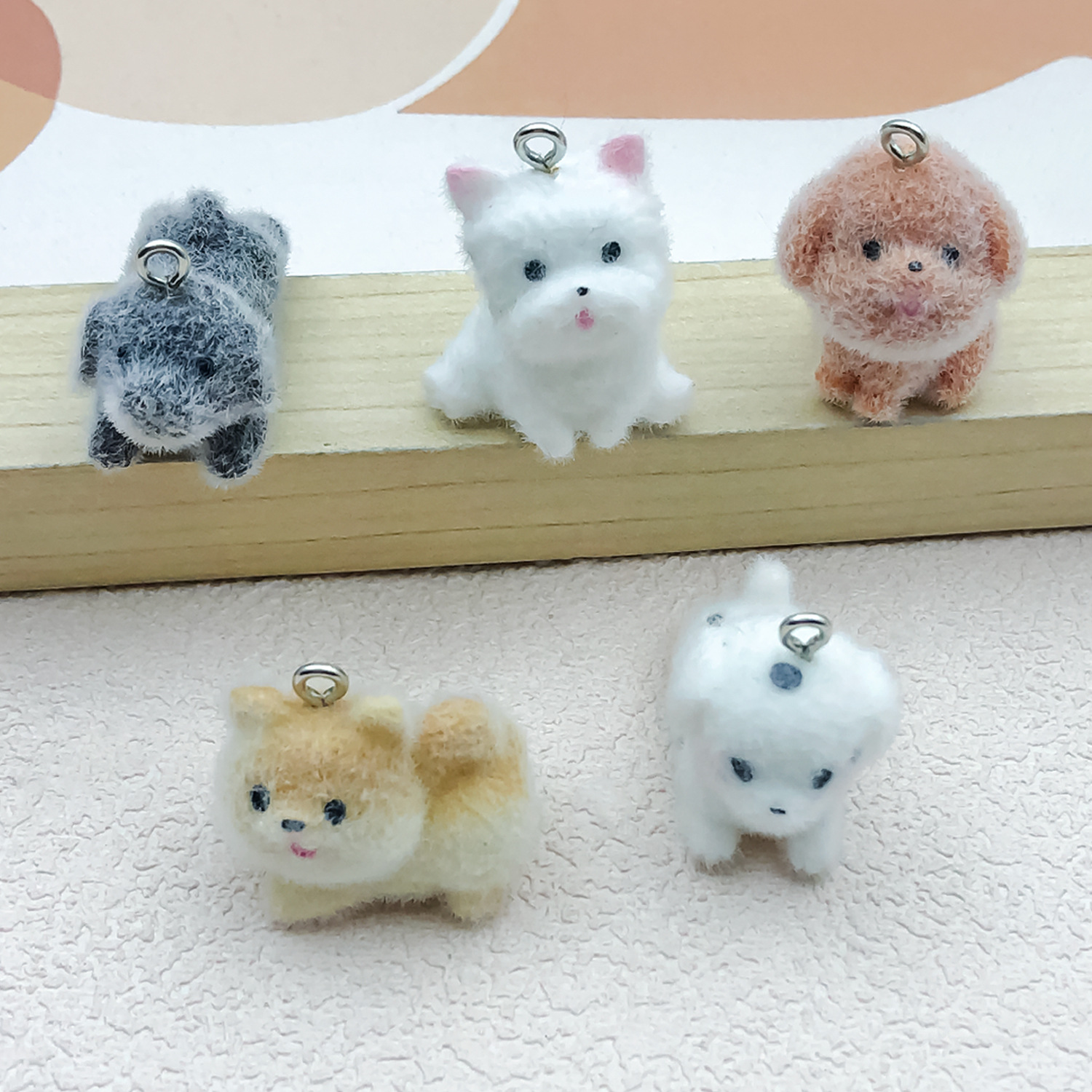 5pcs&1pc Flocked Resin Animal  - Resin Craft Kit のレビューと価格