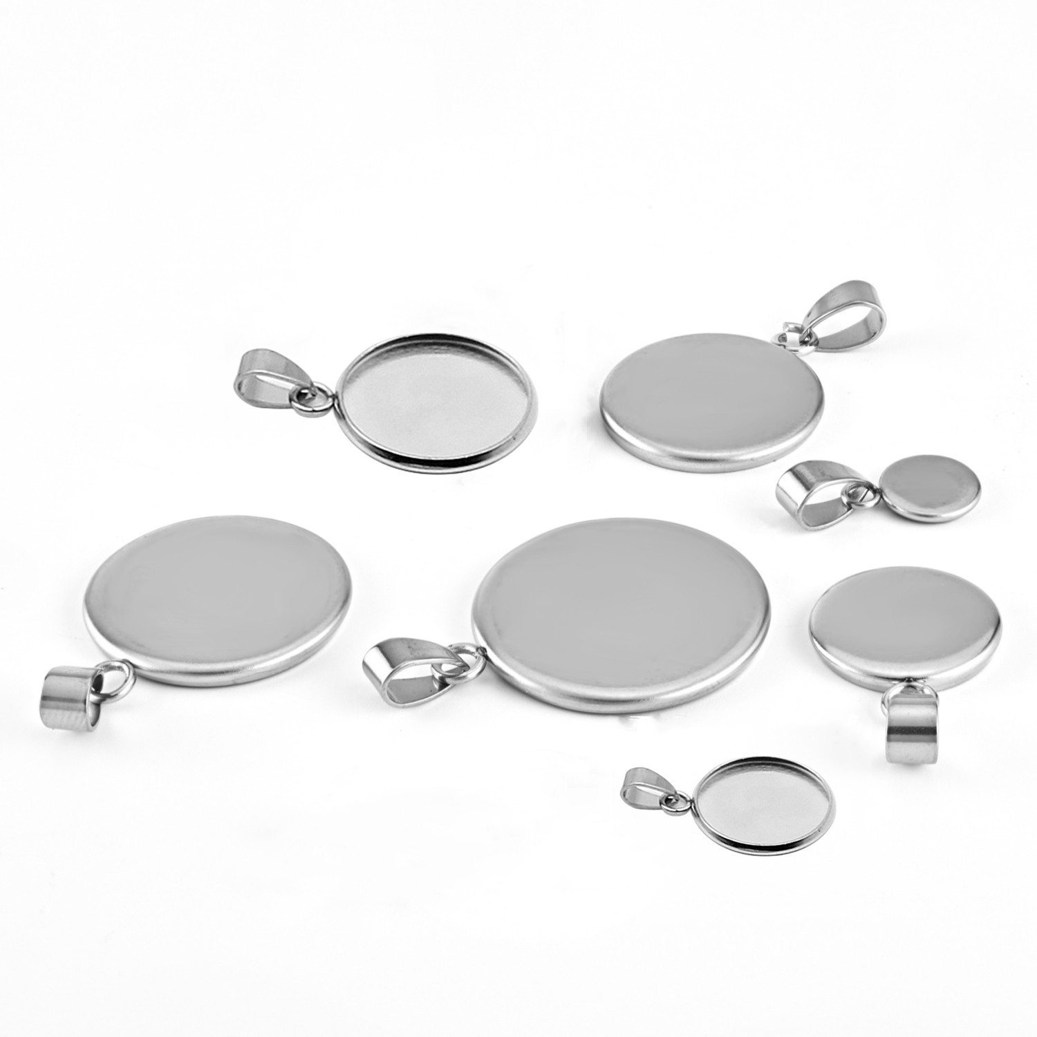 10pcs 316 Stainless Steel 6~20 - Bezels Set Pendant のレビューと価格