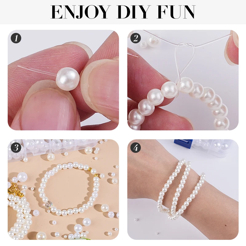800pcs Artificial Faux Pearl R - Resin Jewelry Kit のレビューと価格