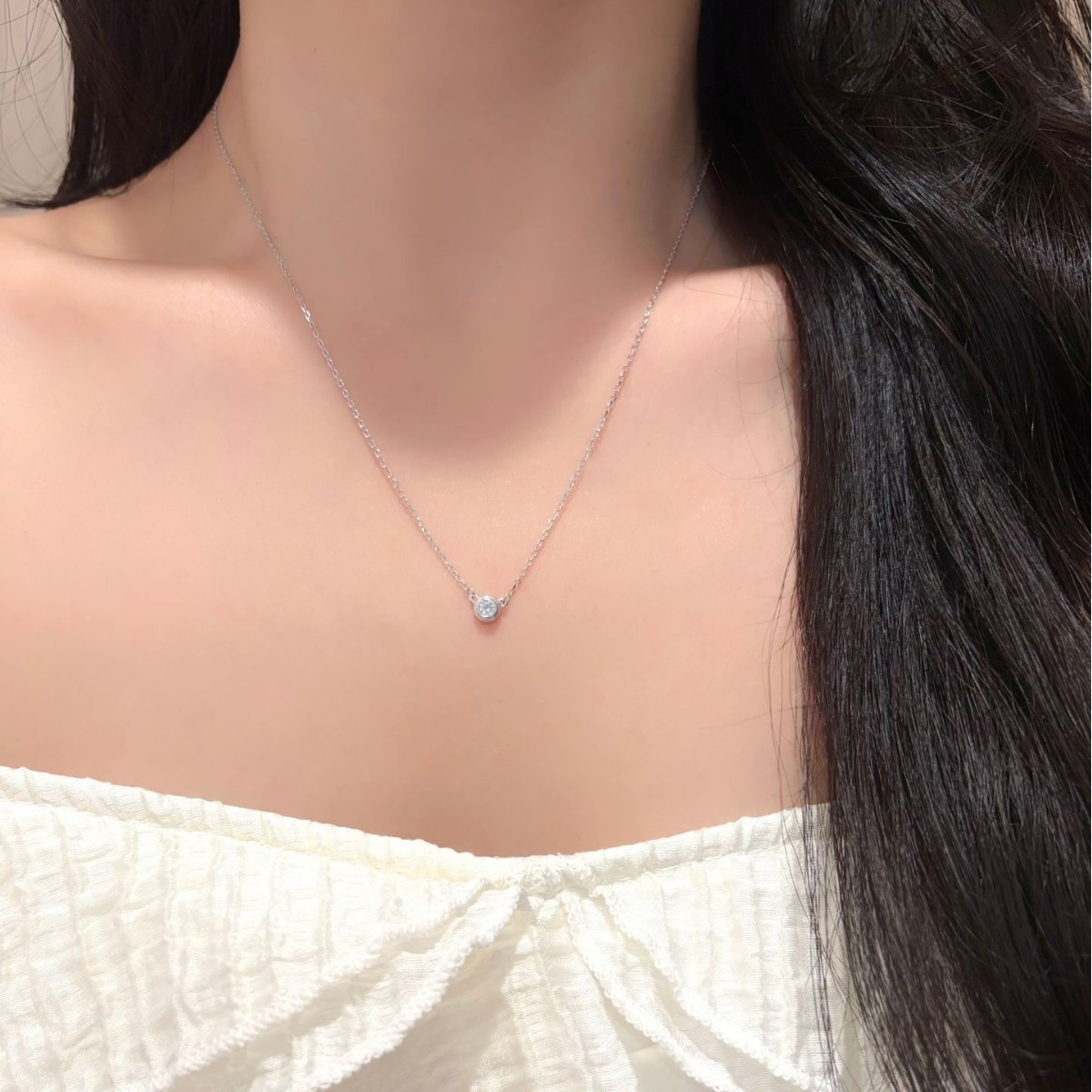 S925 Sterling Silver Moissanit - Bezels Set Pendant のレビューと価格