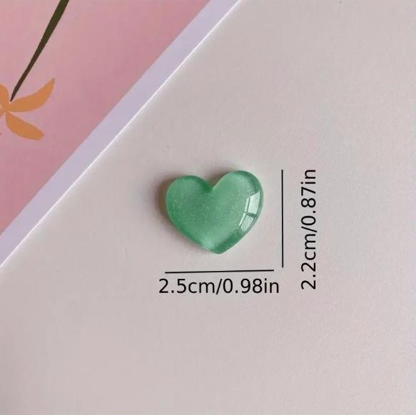 6pcs Colorful Heart Shaped Fri - Resin Glitter Pack のレビューと価格