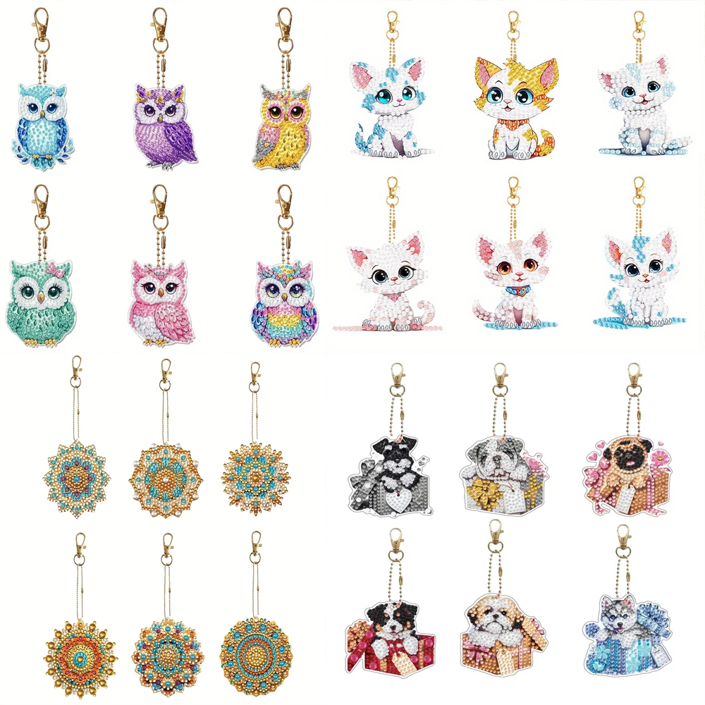6-piece/set DIY Diamond Keycha - Resin Craft Kit のレビューと価格