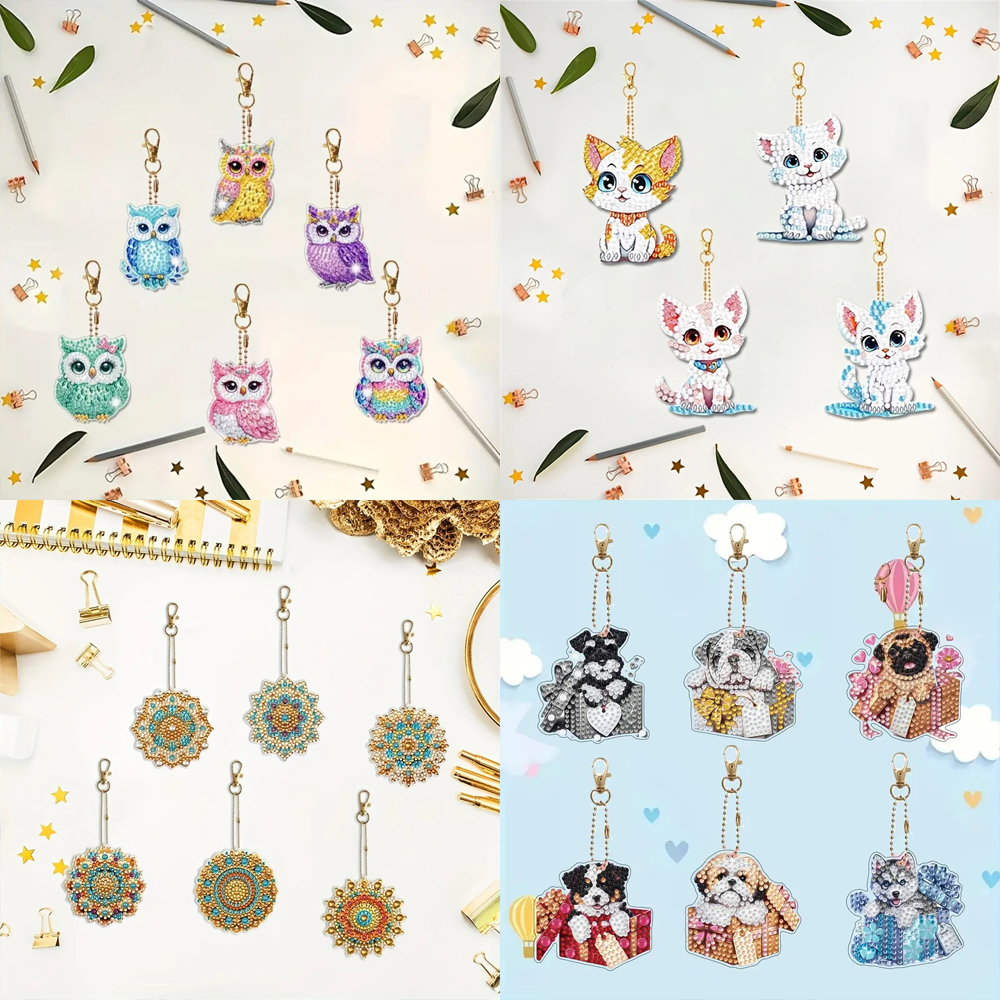 6-piece/set DIY Diamond Keycha - Resin Craft Kit のレビューと価格