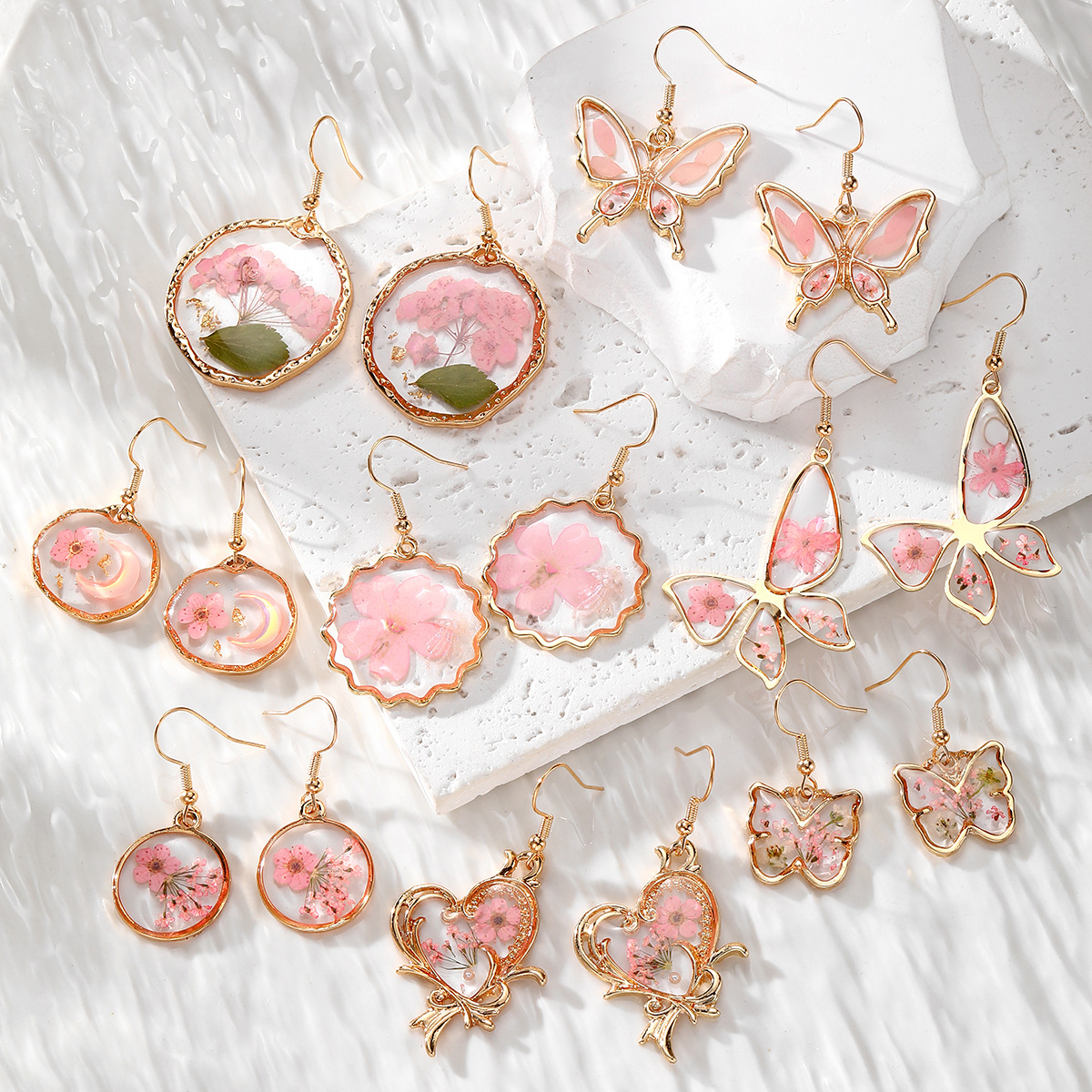 New Dried Flower Dangle Earrin - Dried Flower Bulk のレビューと価格