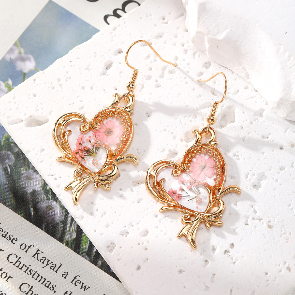 New Dried Flower Dangle Earrin - Dried Flower Bulk のレビューと価格