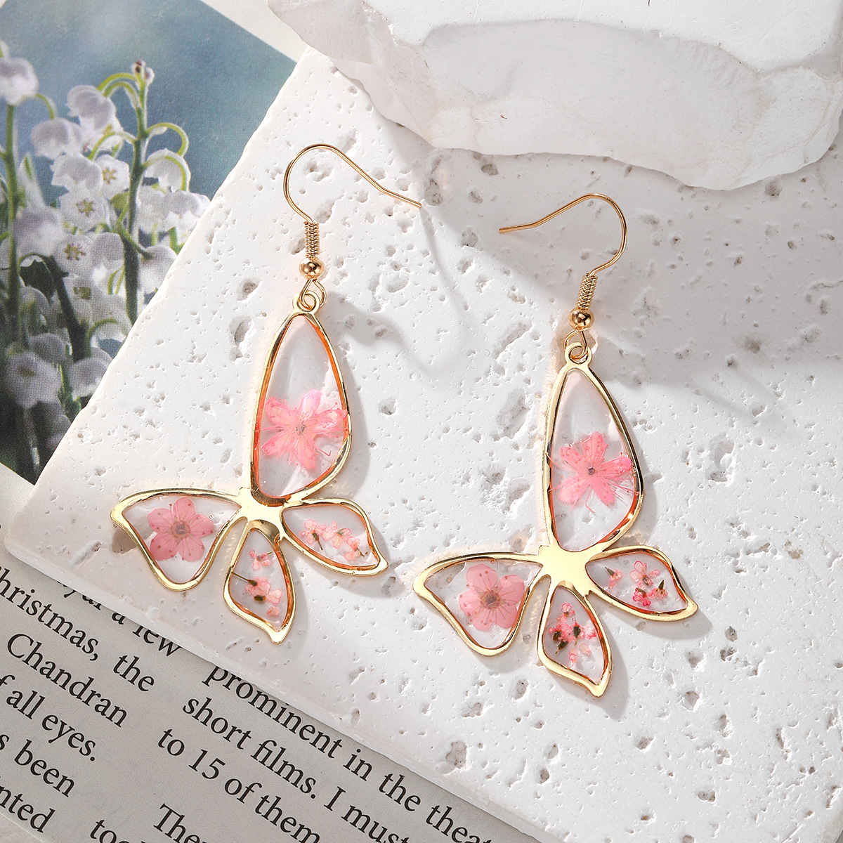New Dried Flower Dangle Earrin - Dried Flower Bulk のレビューと価格