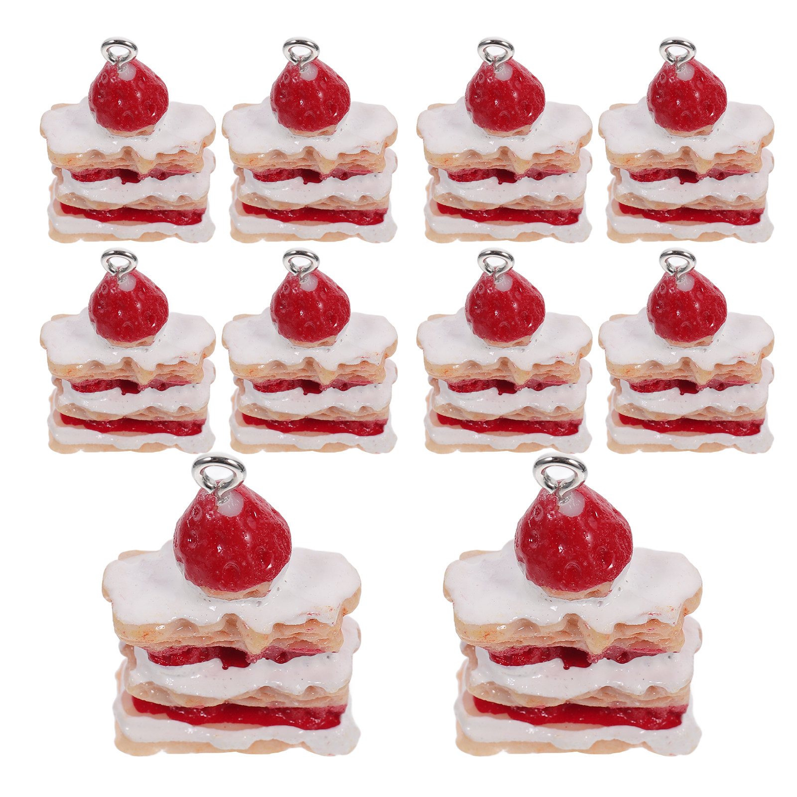 10Pcs Lifelike 3D Strawberry C - Resin Crafts のレビューと価格