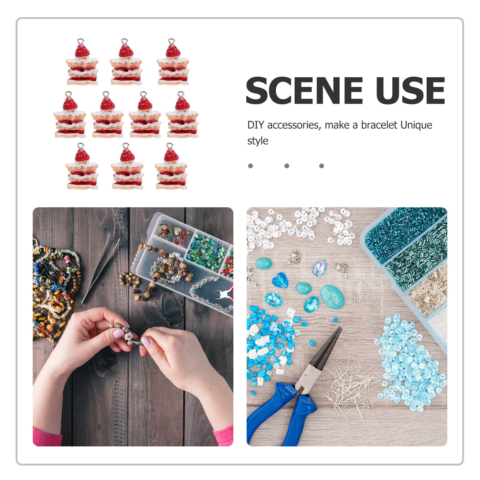 10Pcs Lifelike 3D Strawberry C - Resin Crafts のレビューと価格