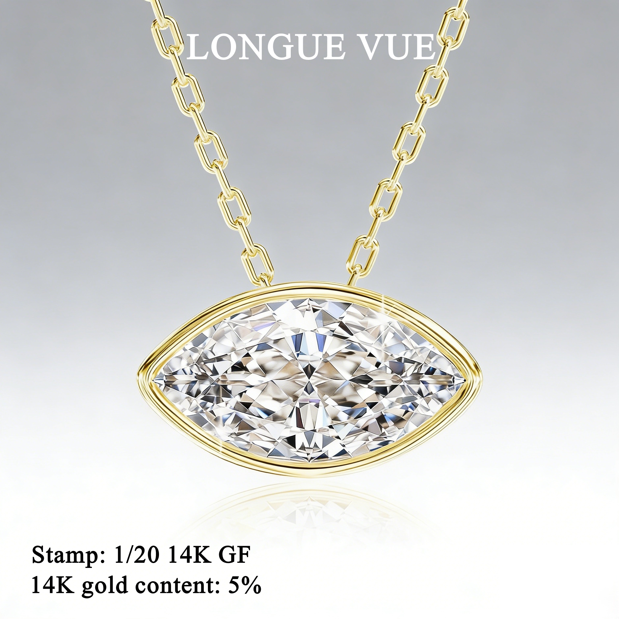 14K Gold Filled Bezel Set Marq - Bezels Set Pendant のレビューと価格