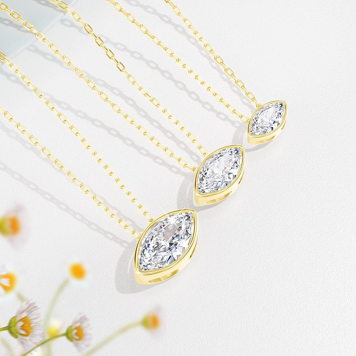 14K Gold Filled Bezel Set Marq - Bezels Set Pendant のレビューと価格