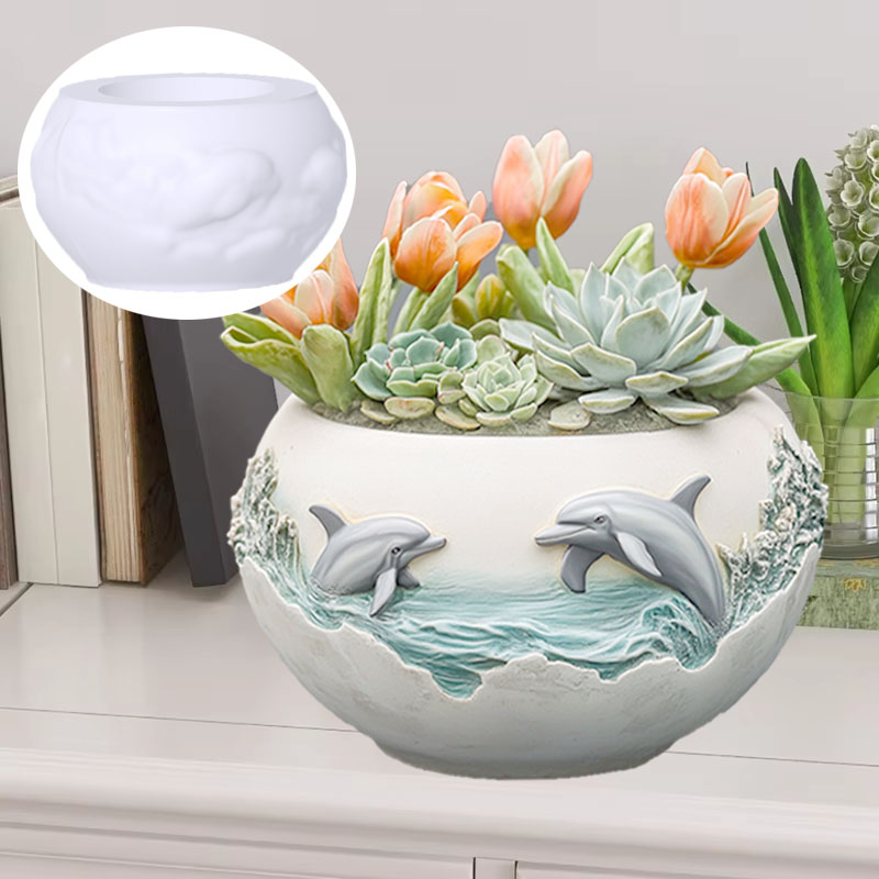 Couple dolphin relief succulen - Resin Ocean Wave Mold のレビューと価格