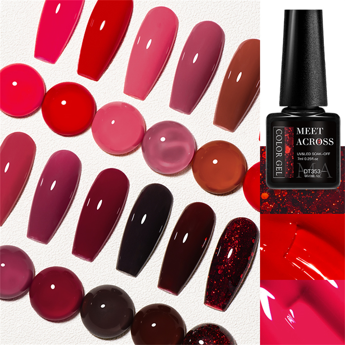 8pcs Gel Nail Polish Set HEMA  - Resin Glitter Pack のレビューと価格