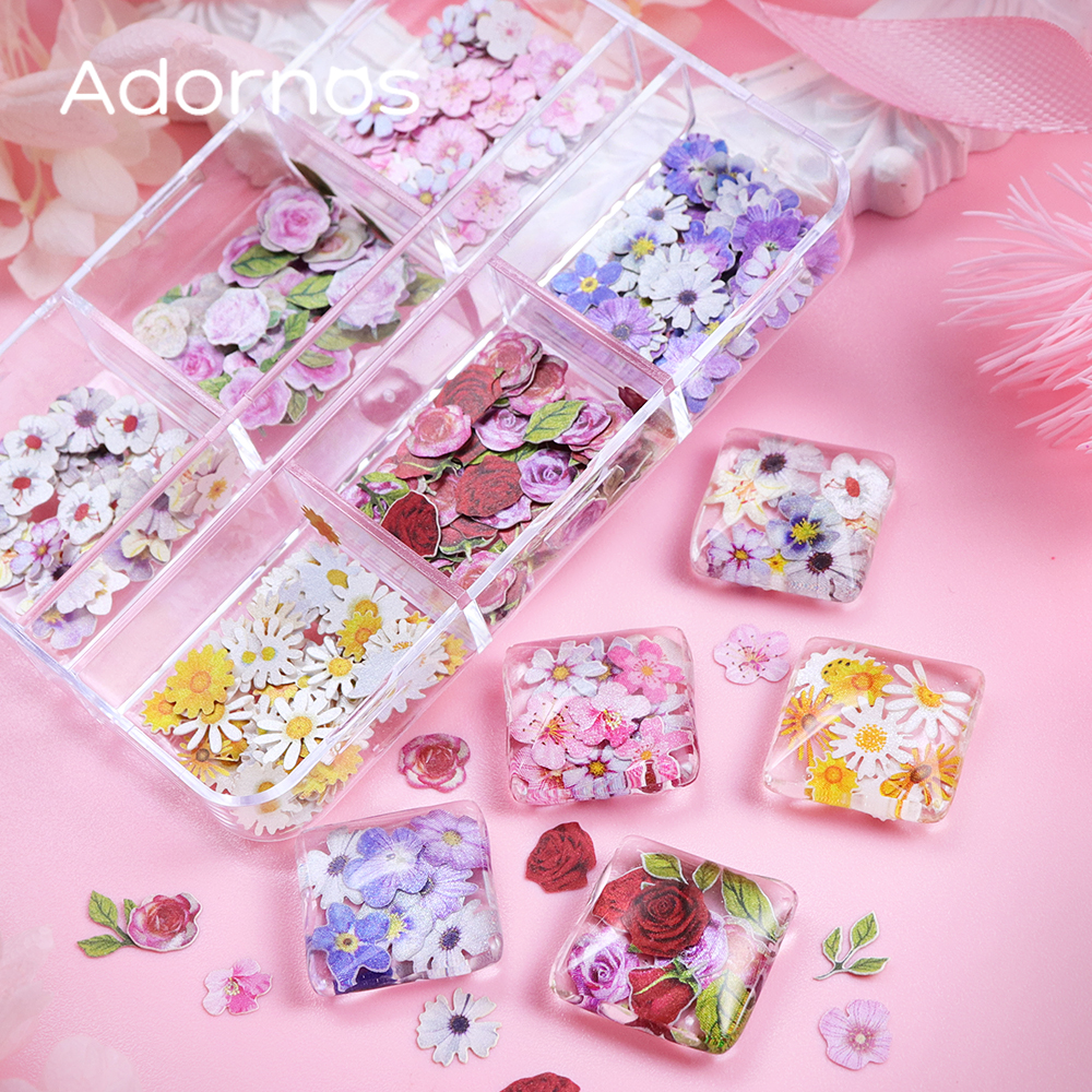 6 Grids Flowers Wood Pulp Chip - Flower Preservation Resin のレビューと価格