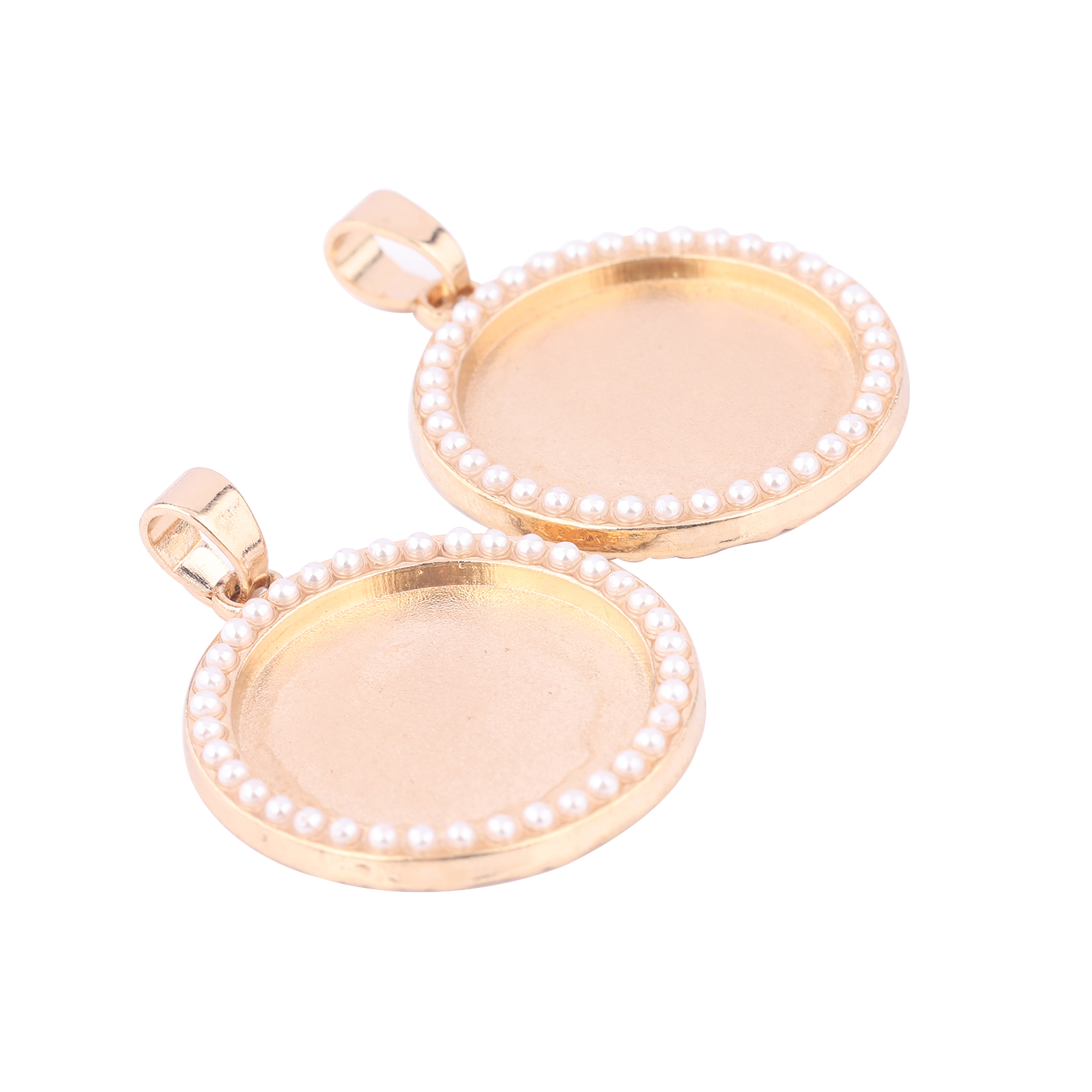 5pcs Kc Gold Pearl Cabochon Ba - Bezels Set Pendant のレビューと価格