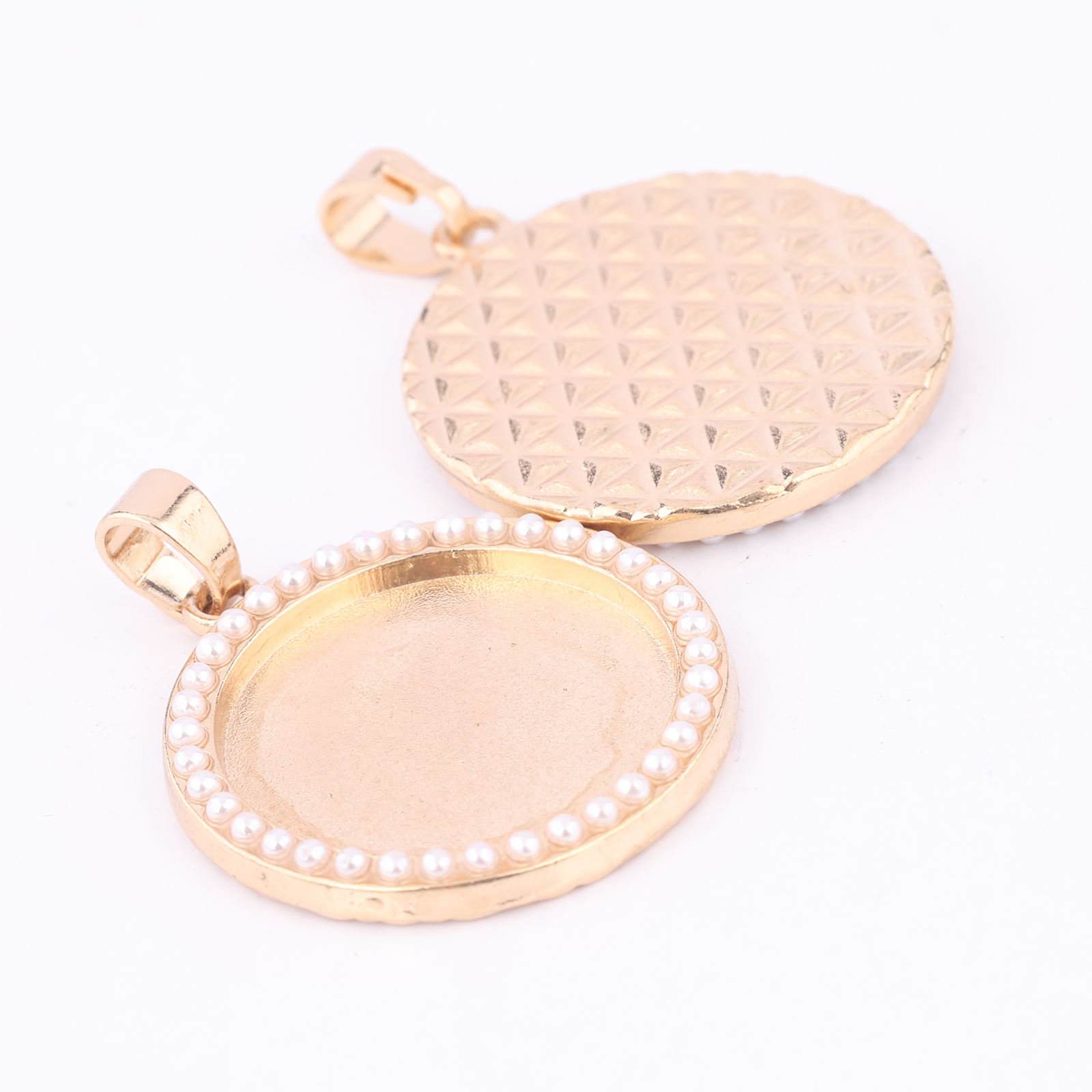 5pcs Kc Gold Pearl Cabochon Ba - Bezels Set Pendant のレビューと価格