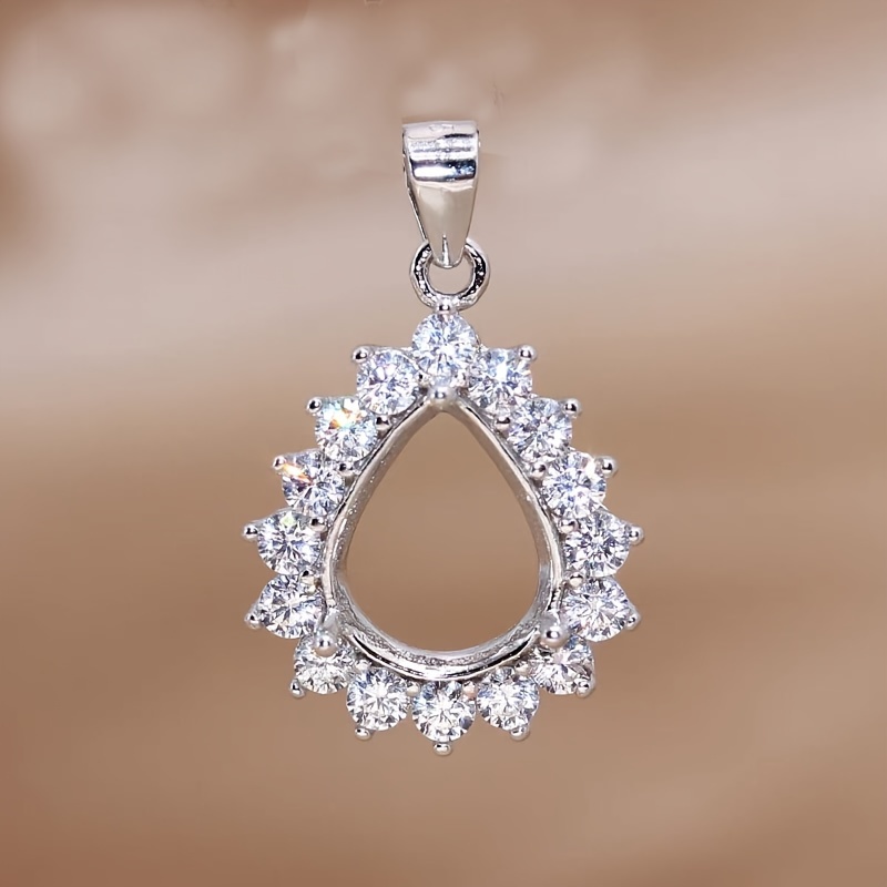 1pc Rose Golden Silvery Tear D - Bezels Set Pendant のレビューと価格