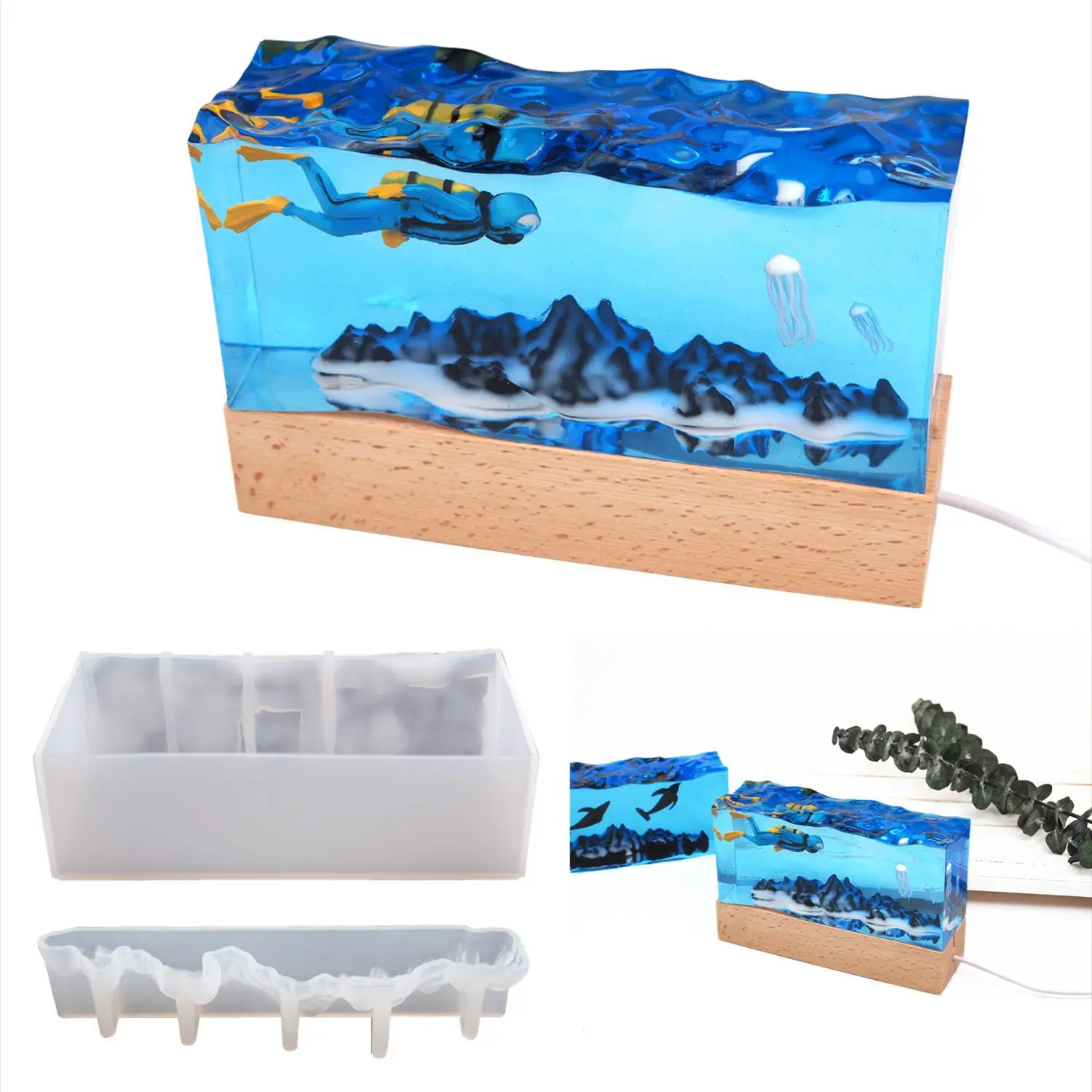 1set New Sea Wave Resin Mold,  - Resin Ocean Wave Mold のレビューと価格
