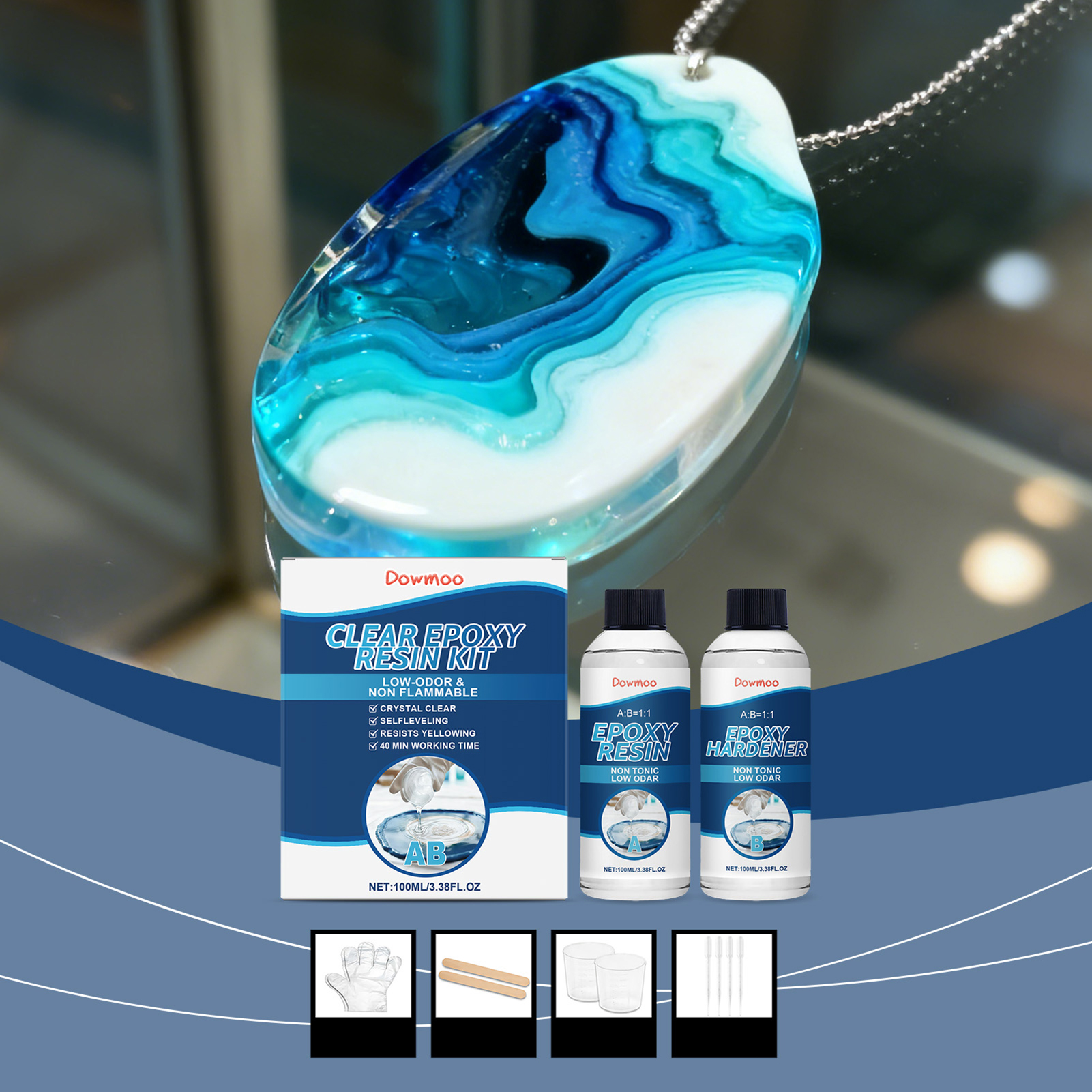 DIY Crystals Clear Epoxys Resi - Resin Jewelry Kit のレビューと価格