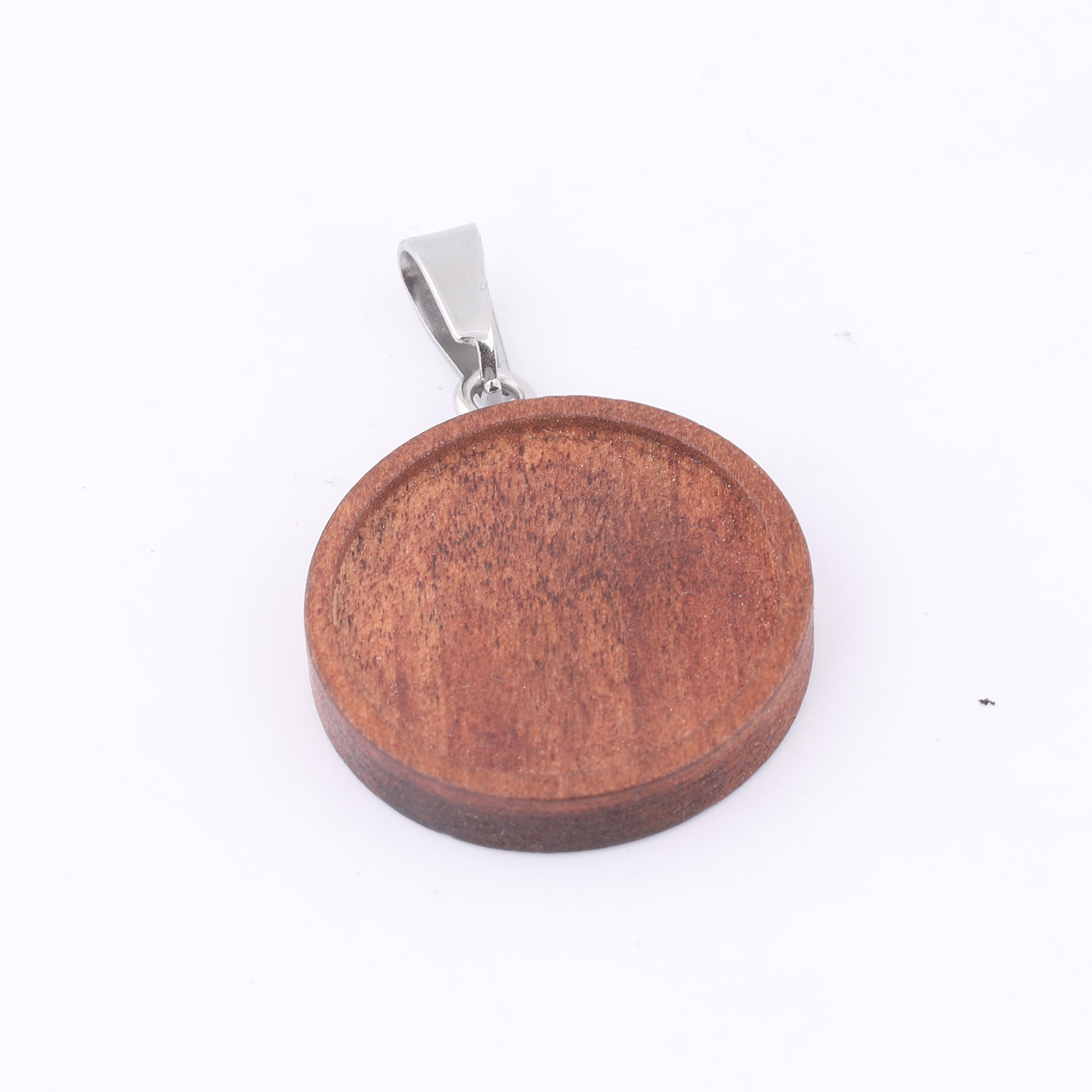 10pcs 20mm Round Wood Cabochon - Bezels Set Pendant のレビューと価格