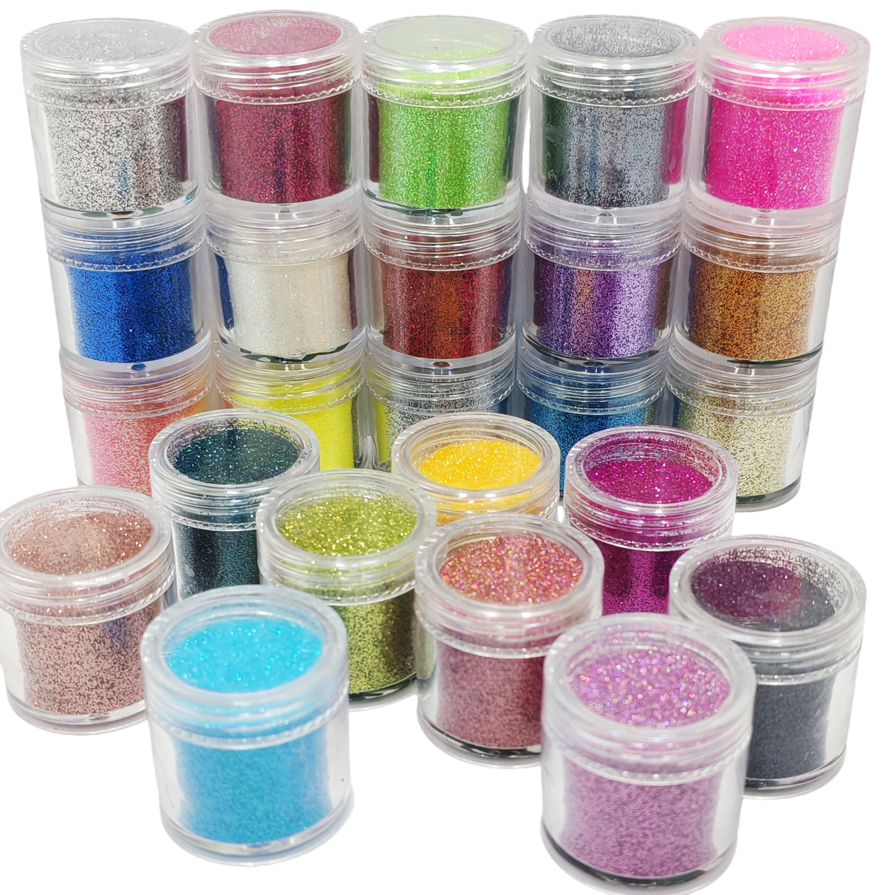 24-Color Cosmetic Iridescent H - Resin Glitter Pack のレビューと価格